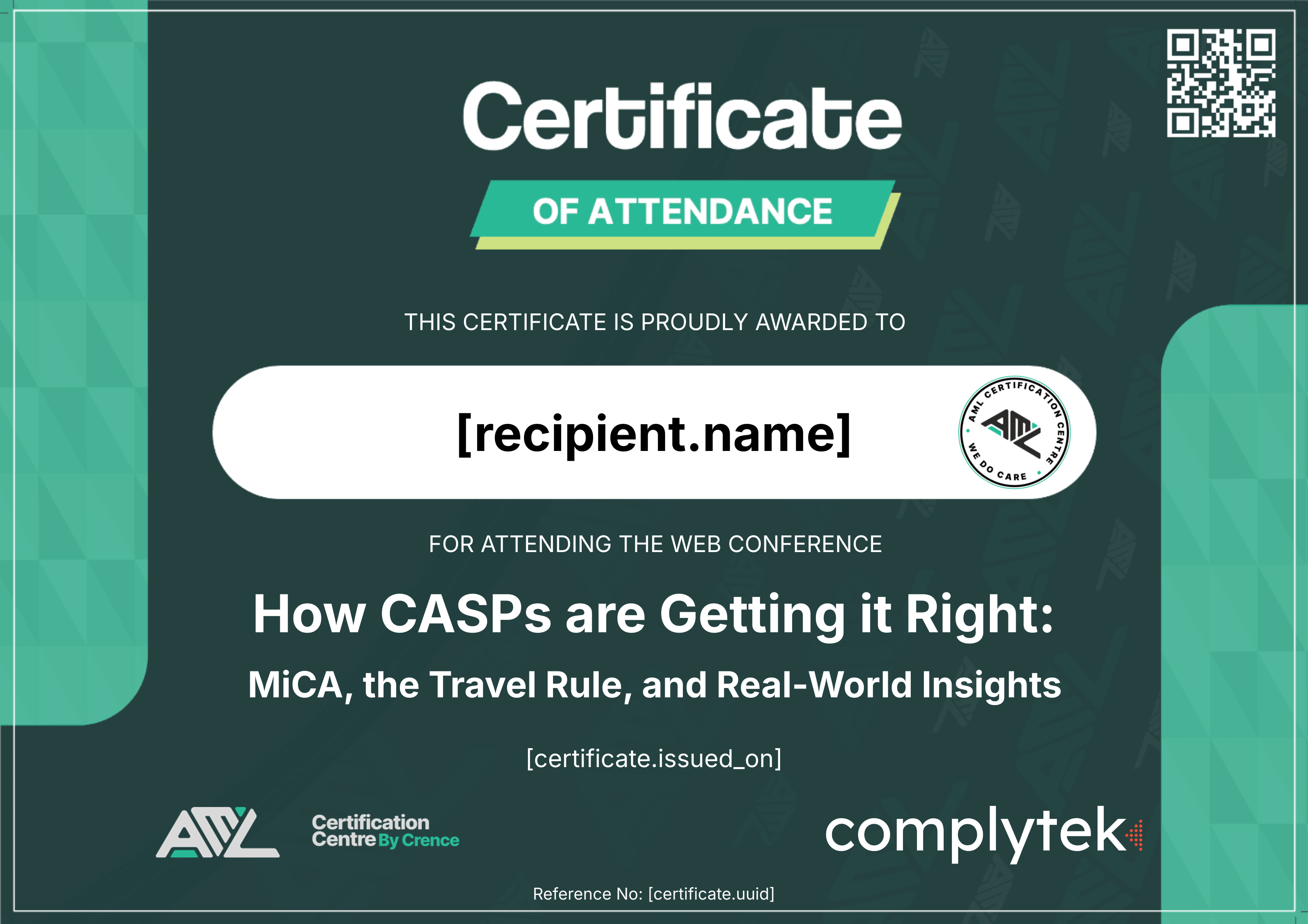 How CASPs Are Getting It Right: MiCA, the Travel Rule, and Real-World Insights certificate thumbnail