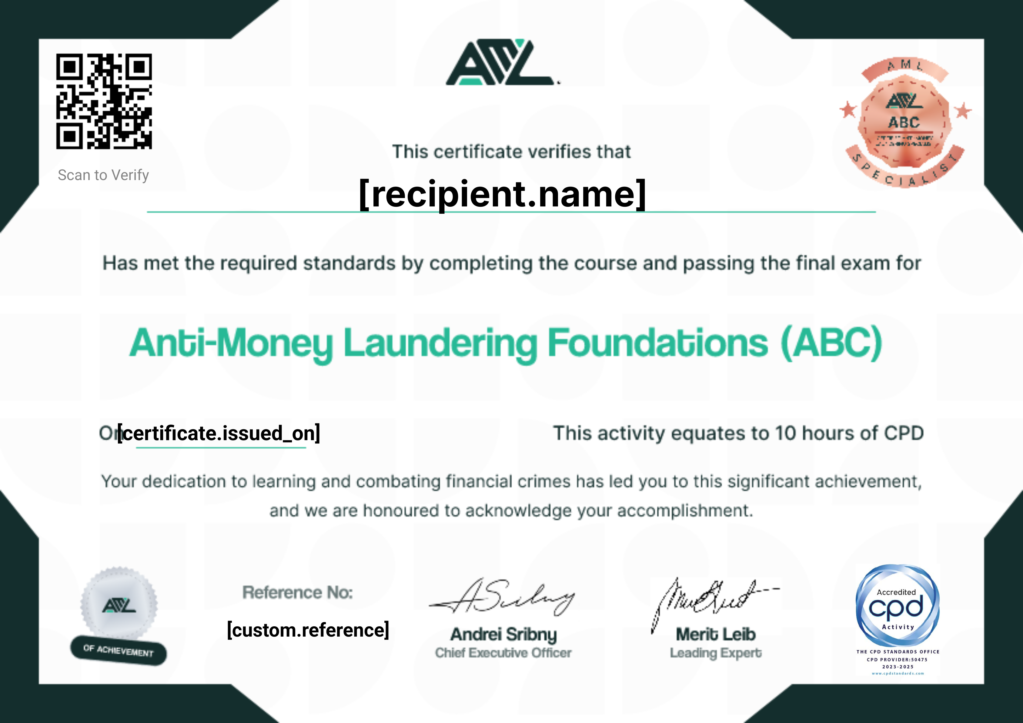 AML Foundations certificate