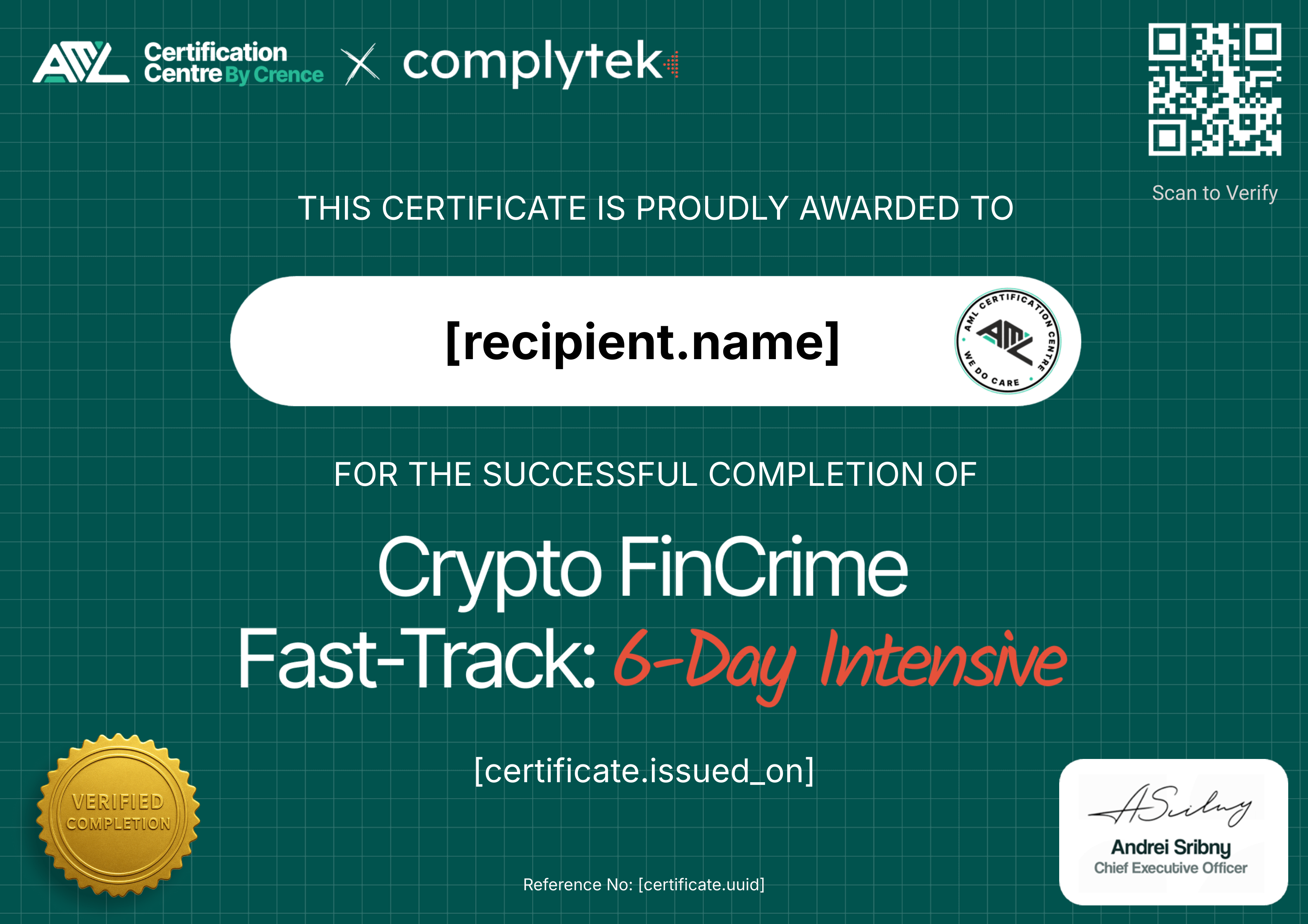 Crypto FinCrime Fast-Track: 6-Day Intensive certificate thumbnail