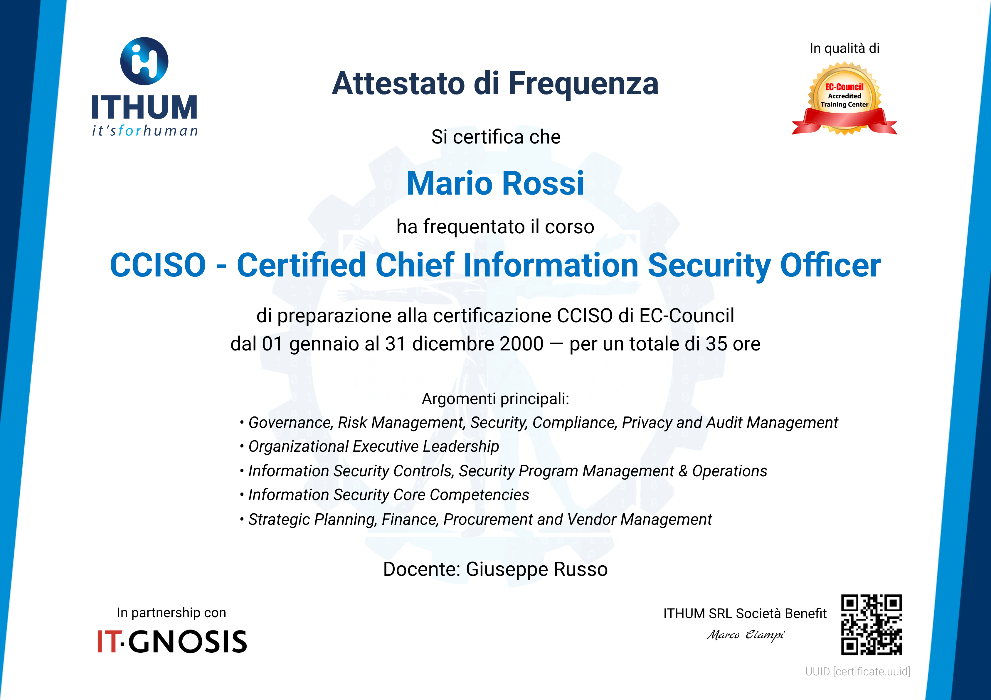 CCISO f.s. certificate