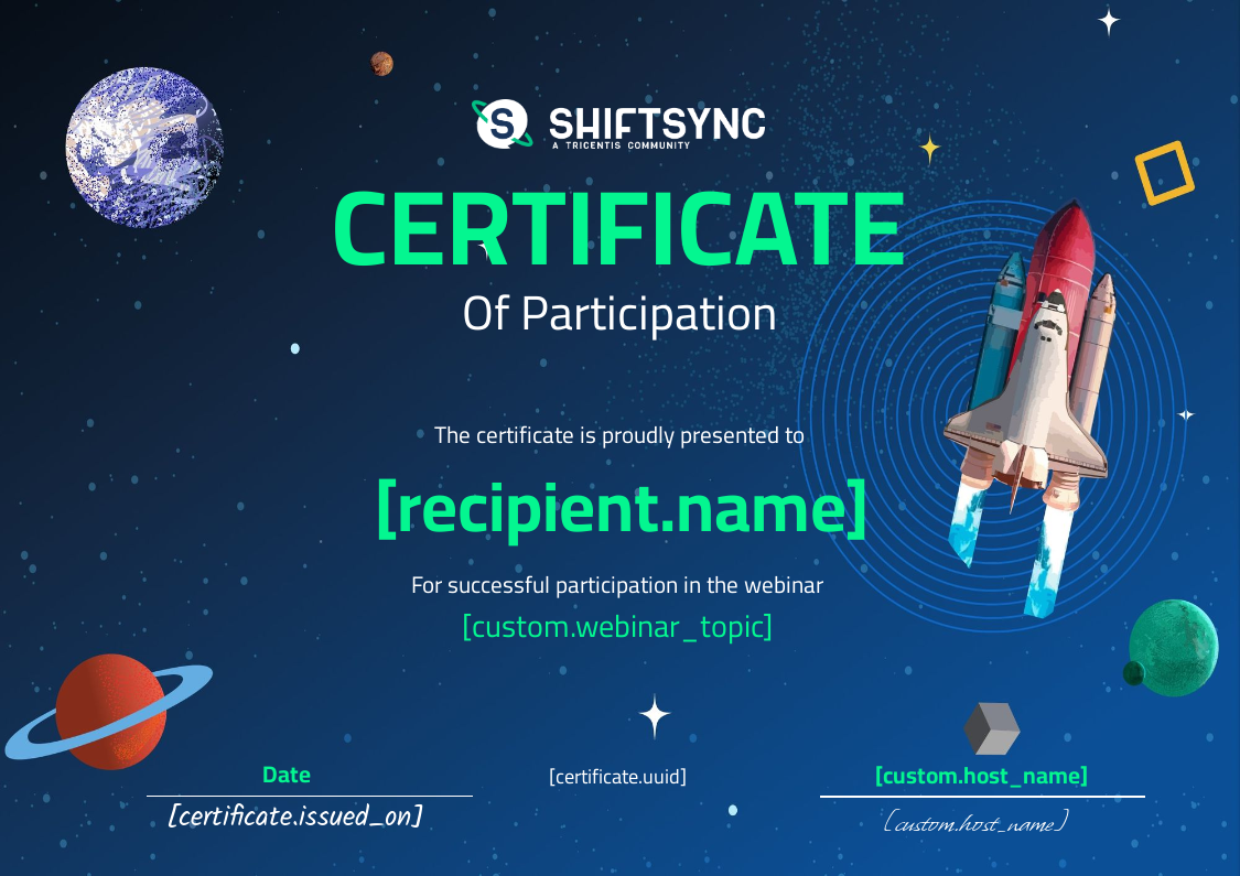 Attending a ShiftSync Webinar certificate thumbnail