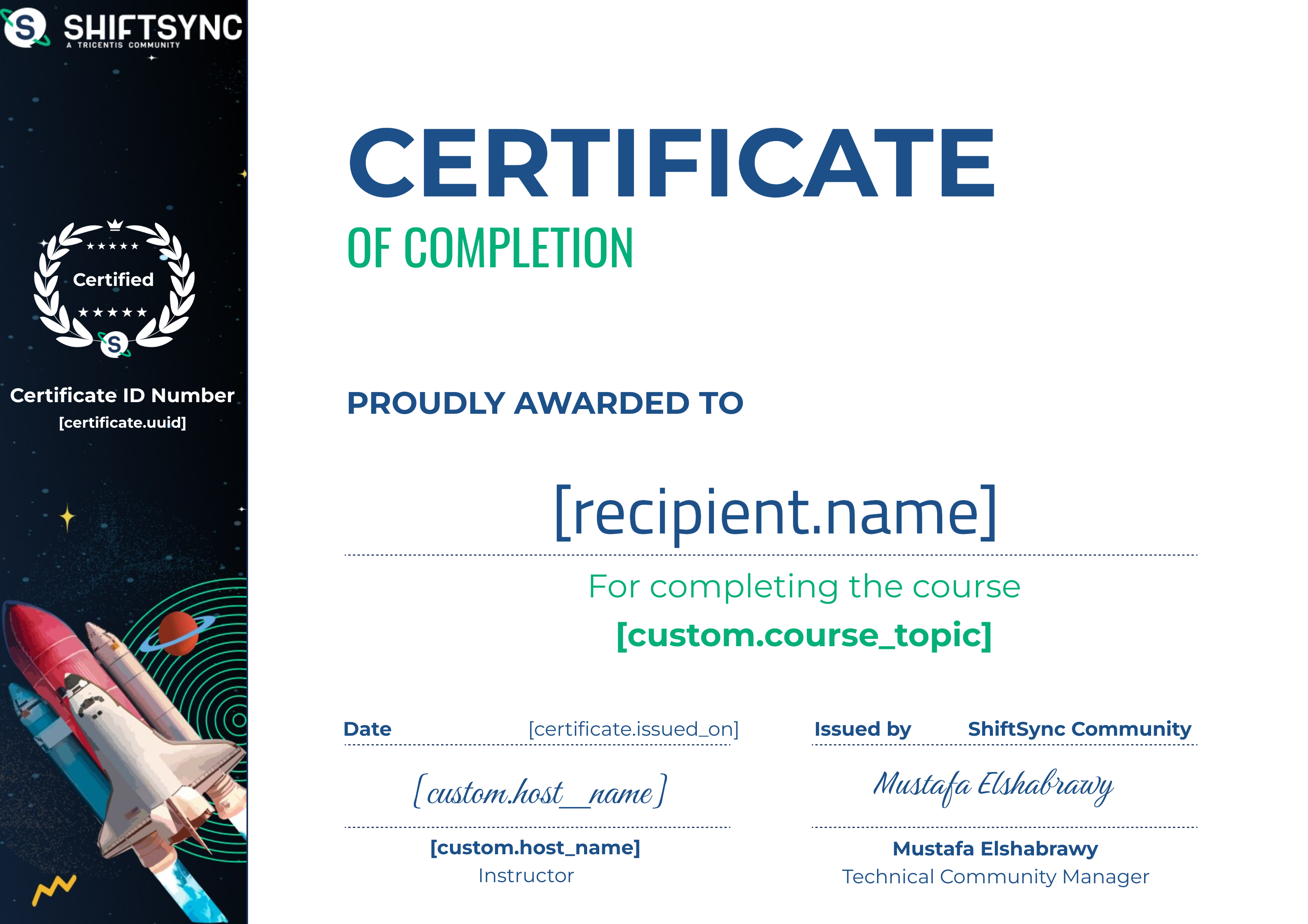 Completing a ShiftSync Course certificate