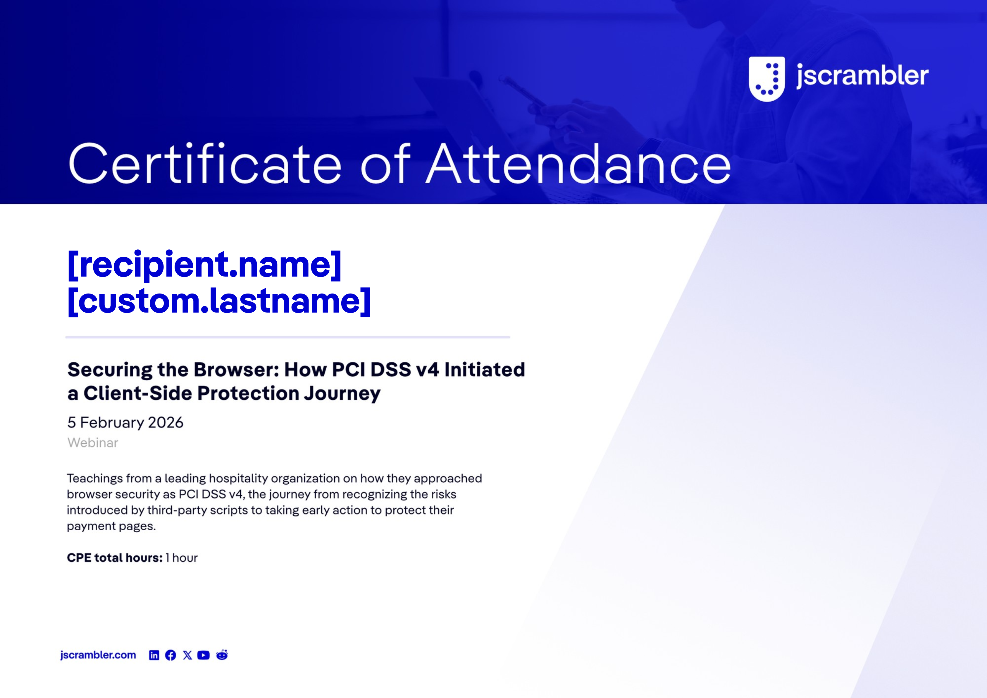 Securing the Browser: How PCI DSS v4 Initiated a Client-Side Protection Journey certificate