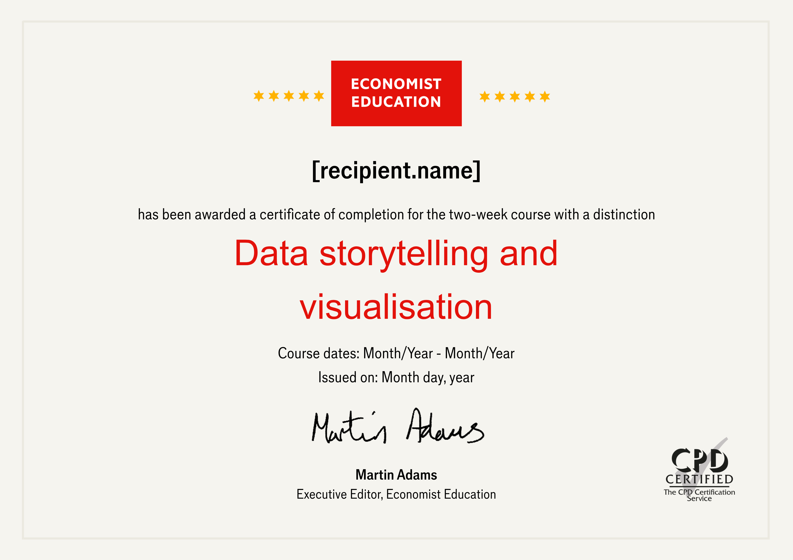 Data storytelling and visualisation with distinction 2027-01
