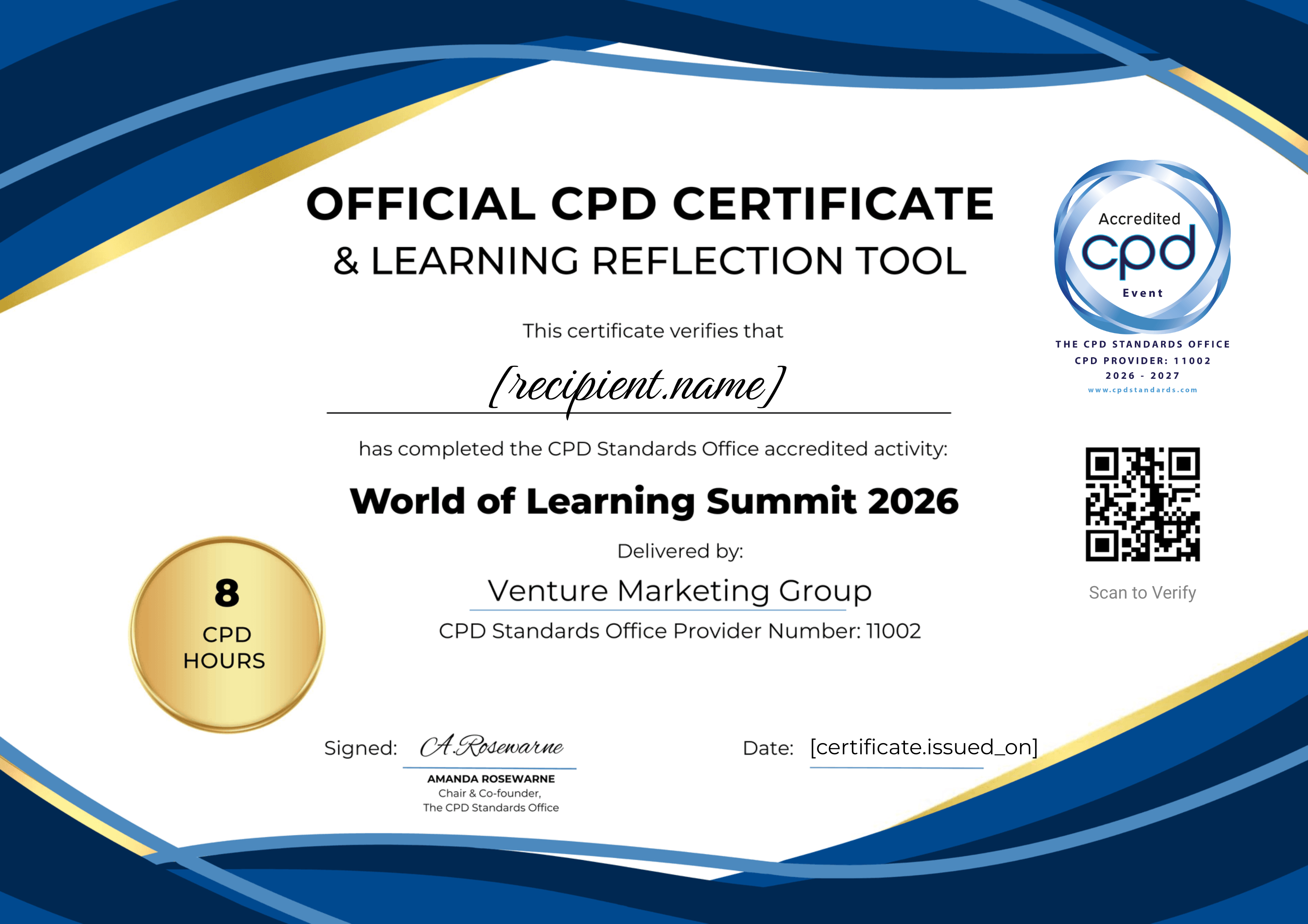 WOL Summit 2026 certificate
