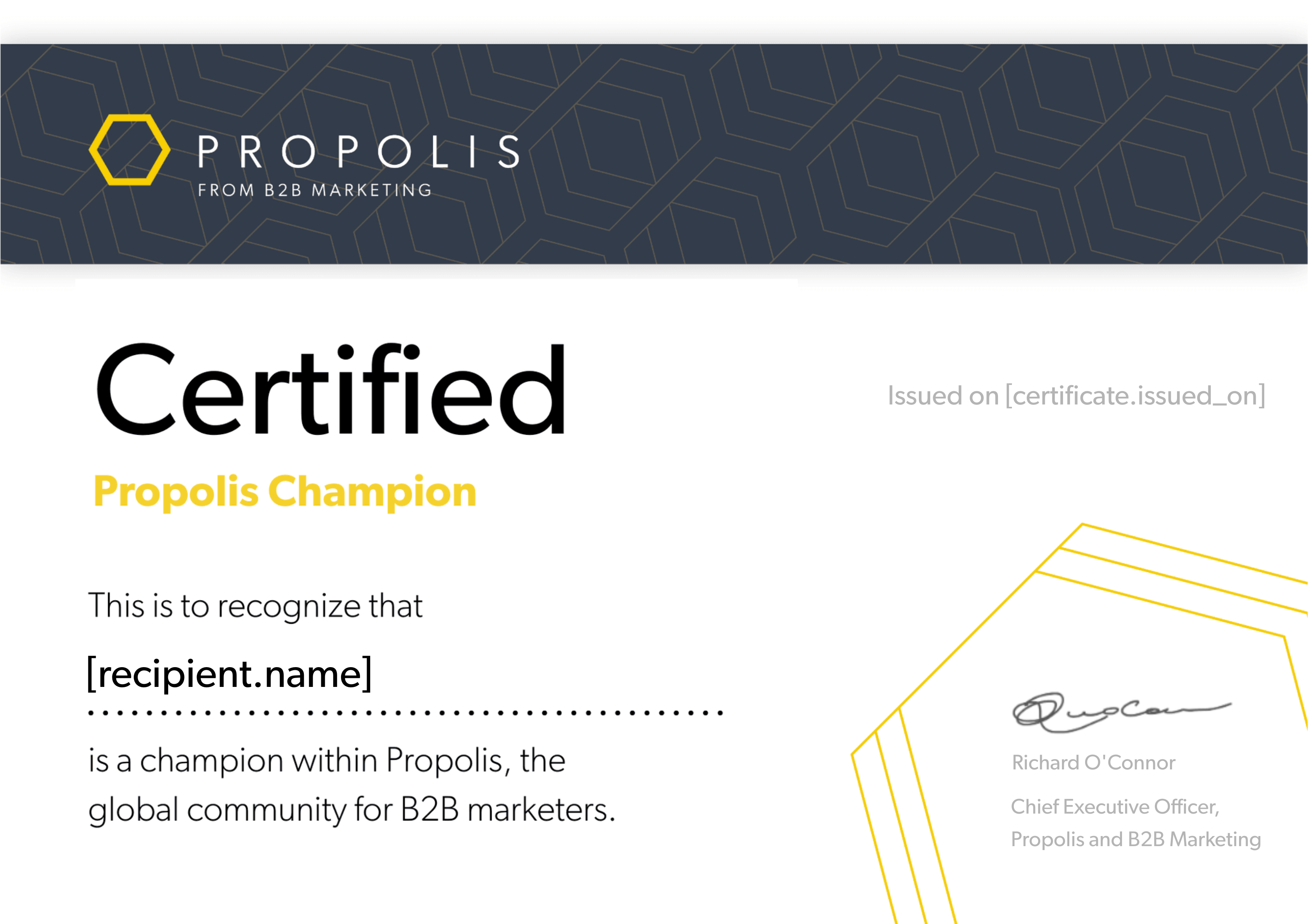 Propolis Champions certificate