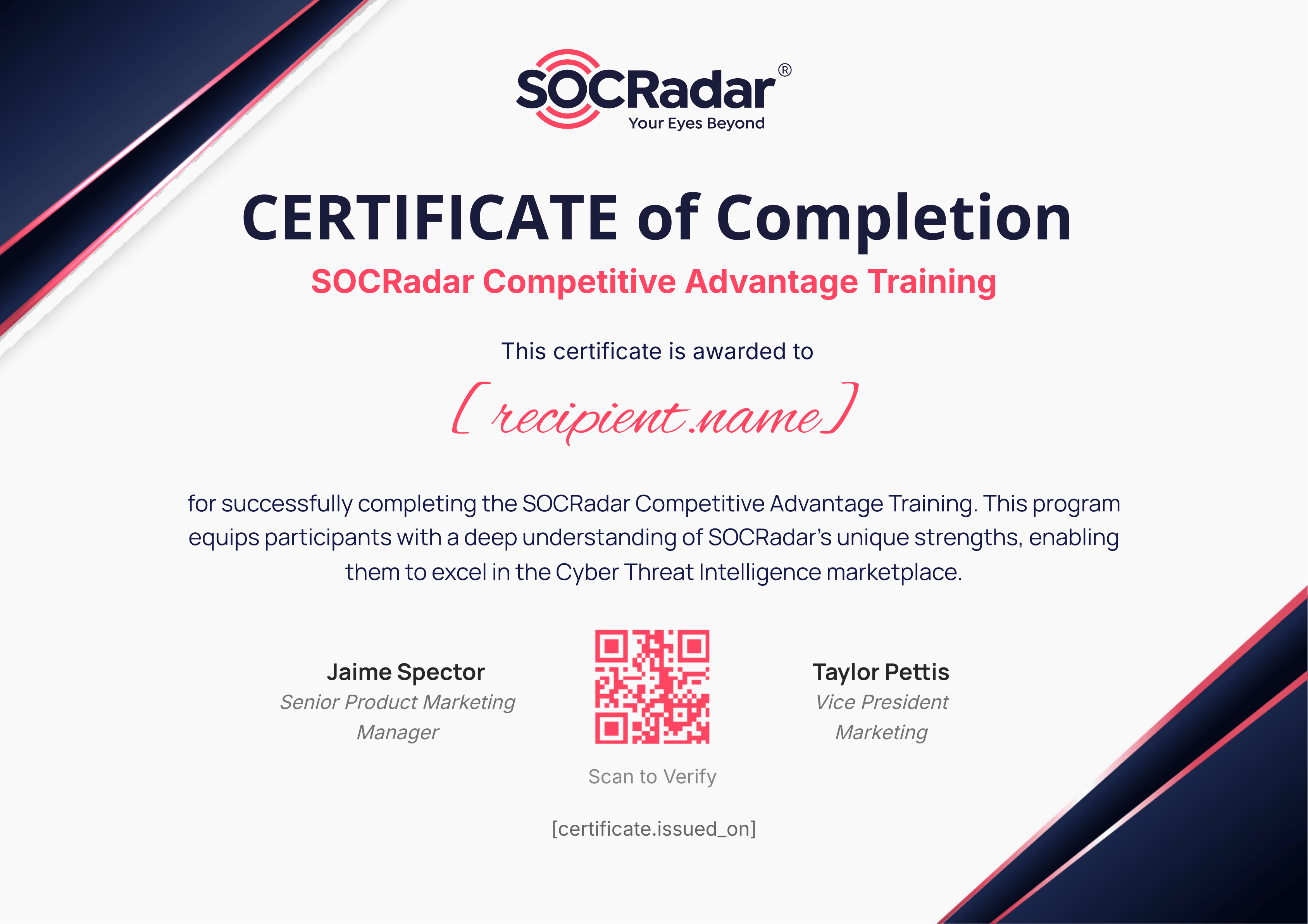 Competitive Advantage Training certificate