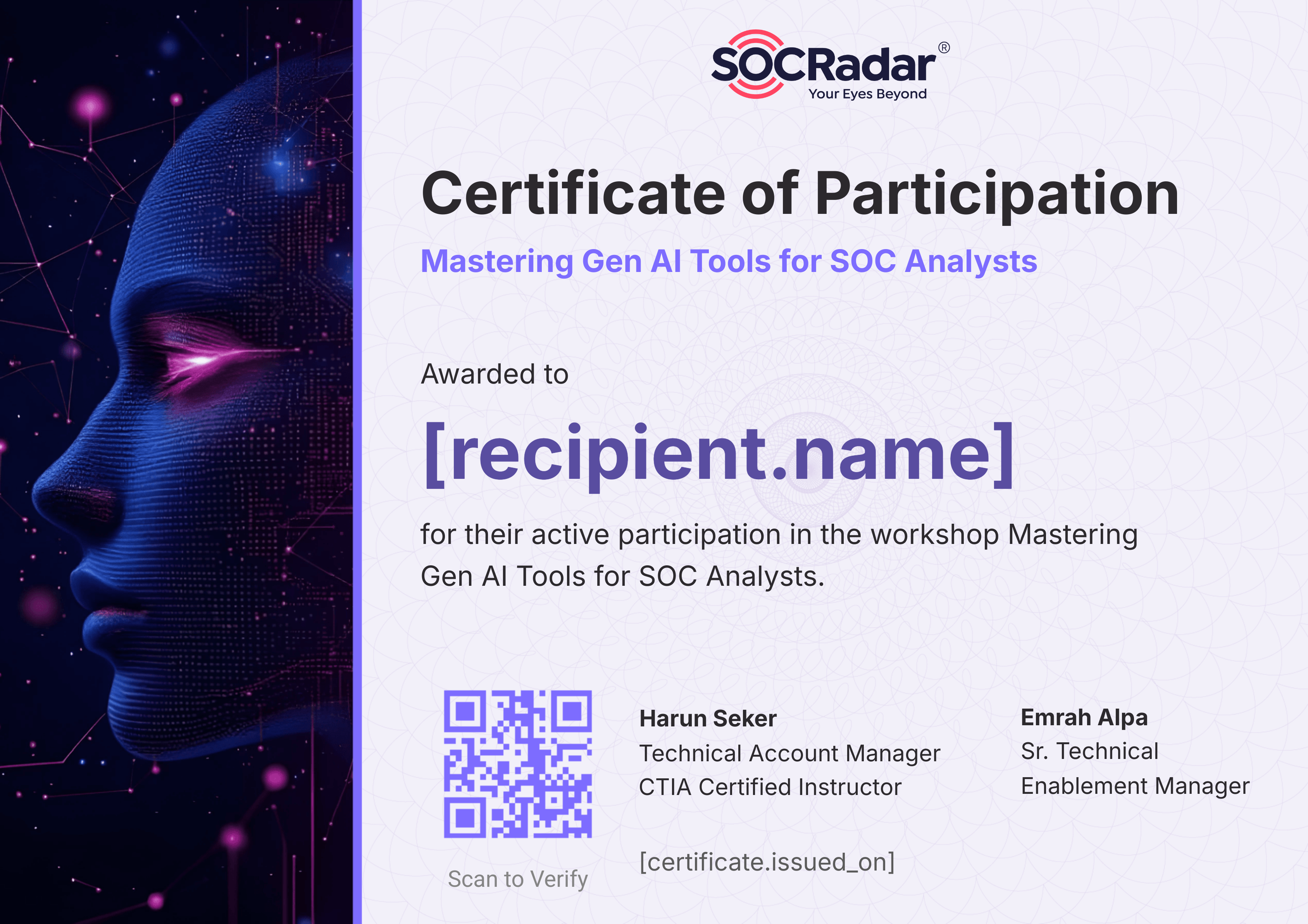 Mastering Gen AI Tools for SOC Analysts / Participation certificate