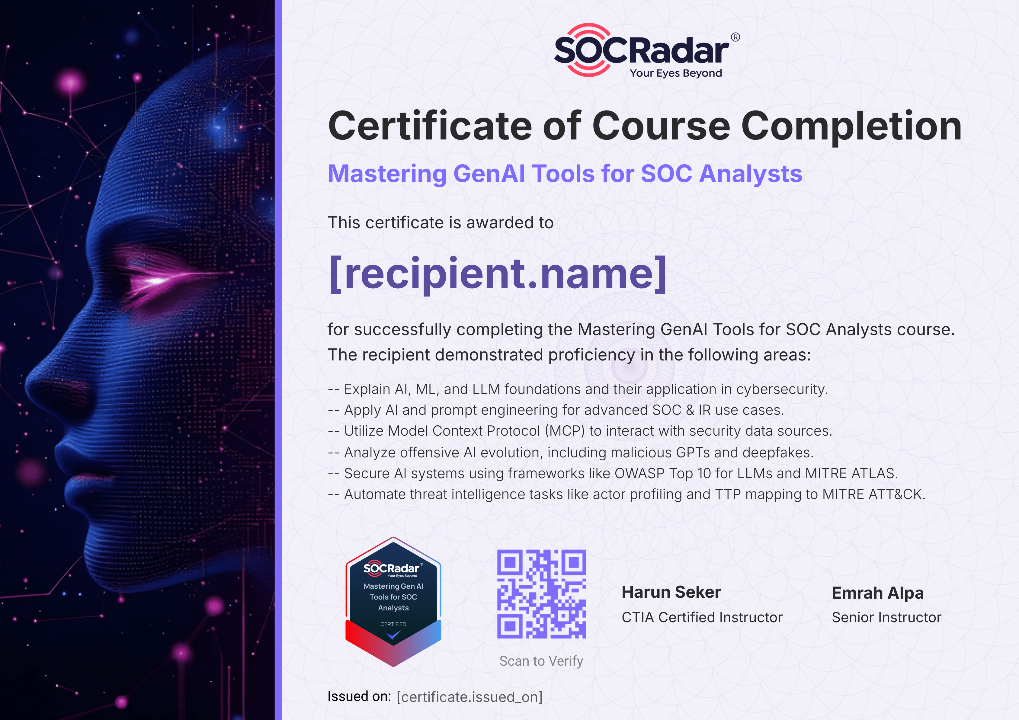 Mastering Gen AI Tools for SOC Analysts / Completion certificate