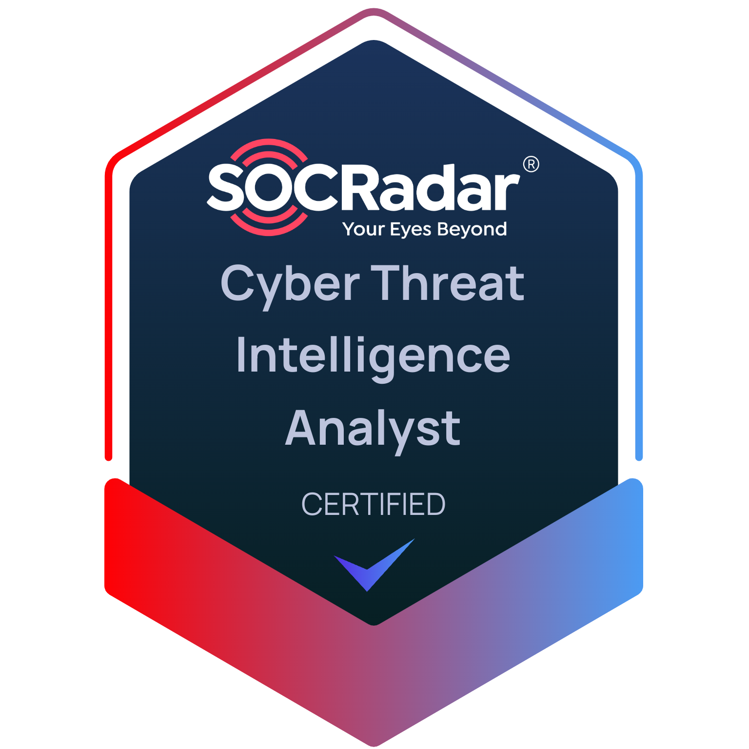 SOCRadar Certified Cyber Threat Intelligence Analyst badge thumbnail