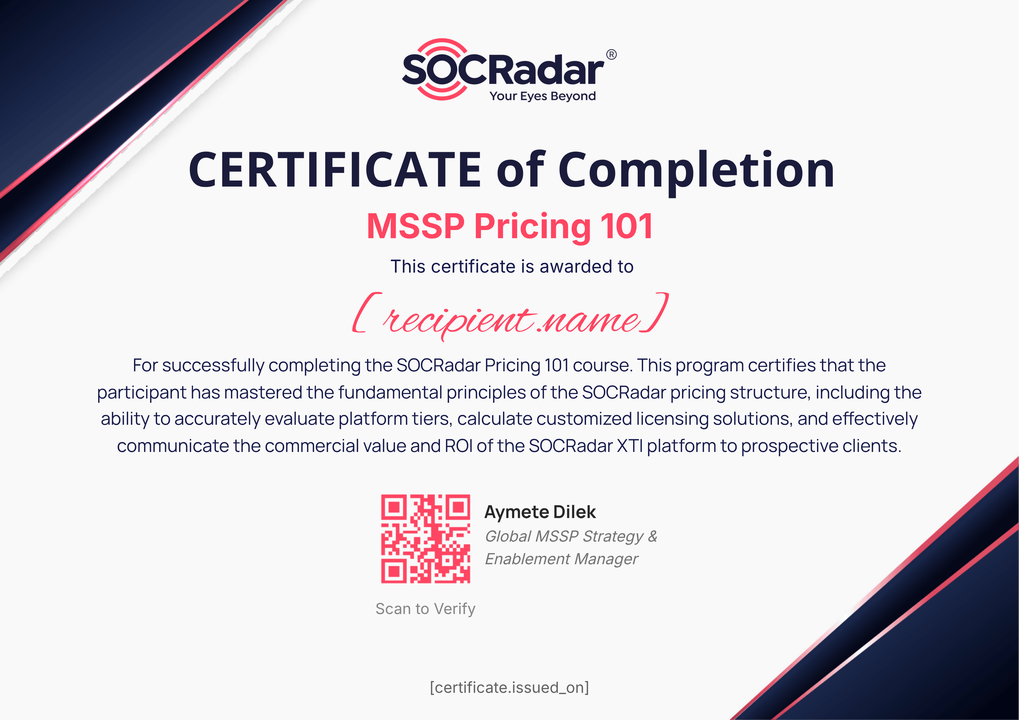 SOCRadar Pricing 101 certificate