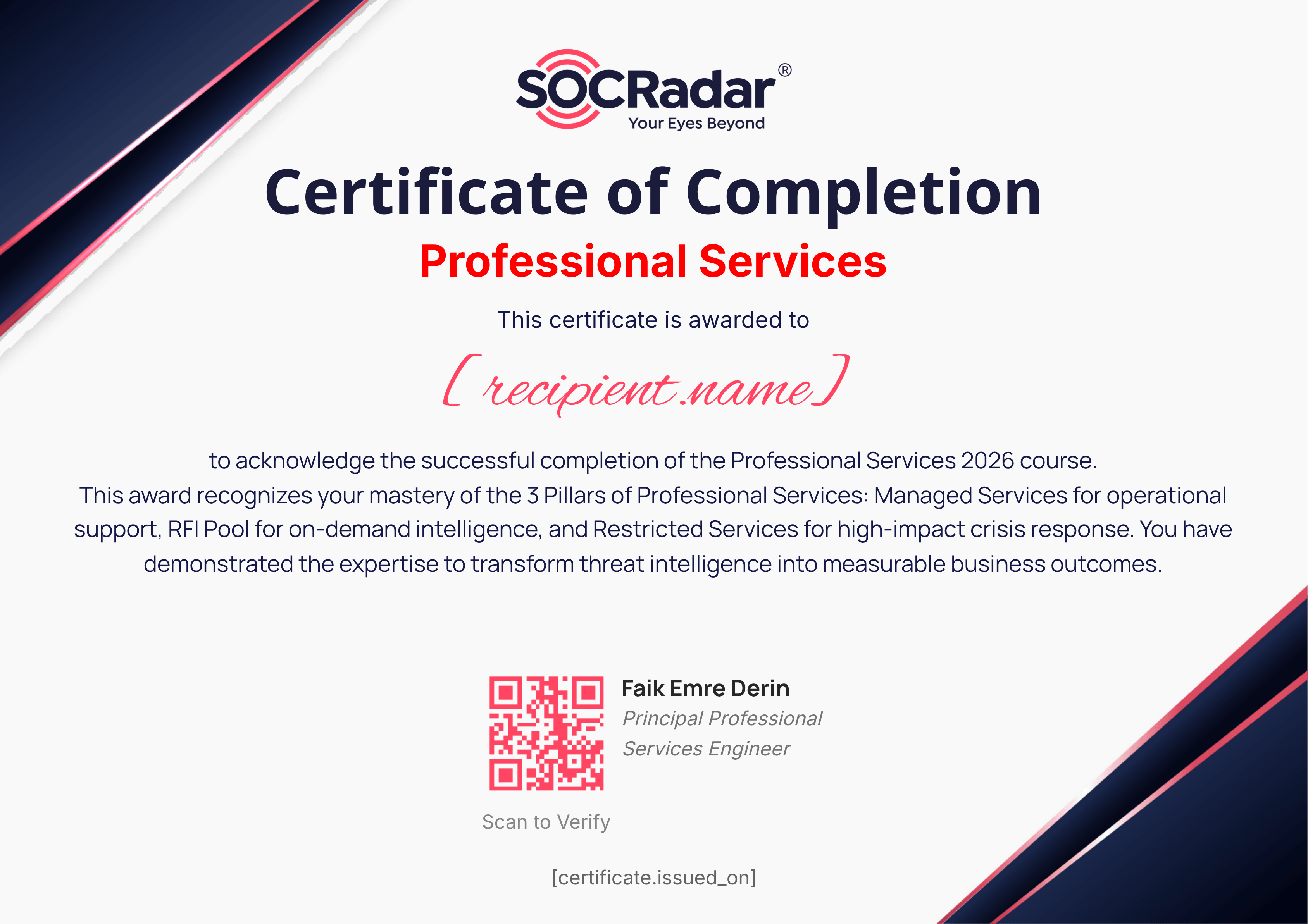 Professional Services 2026 certificate