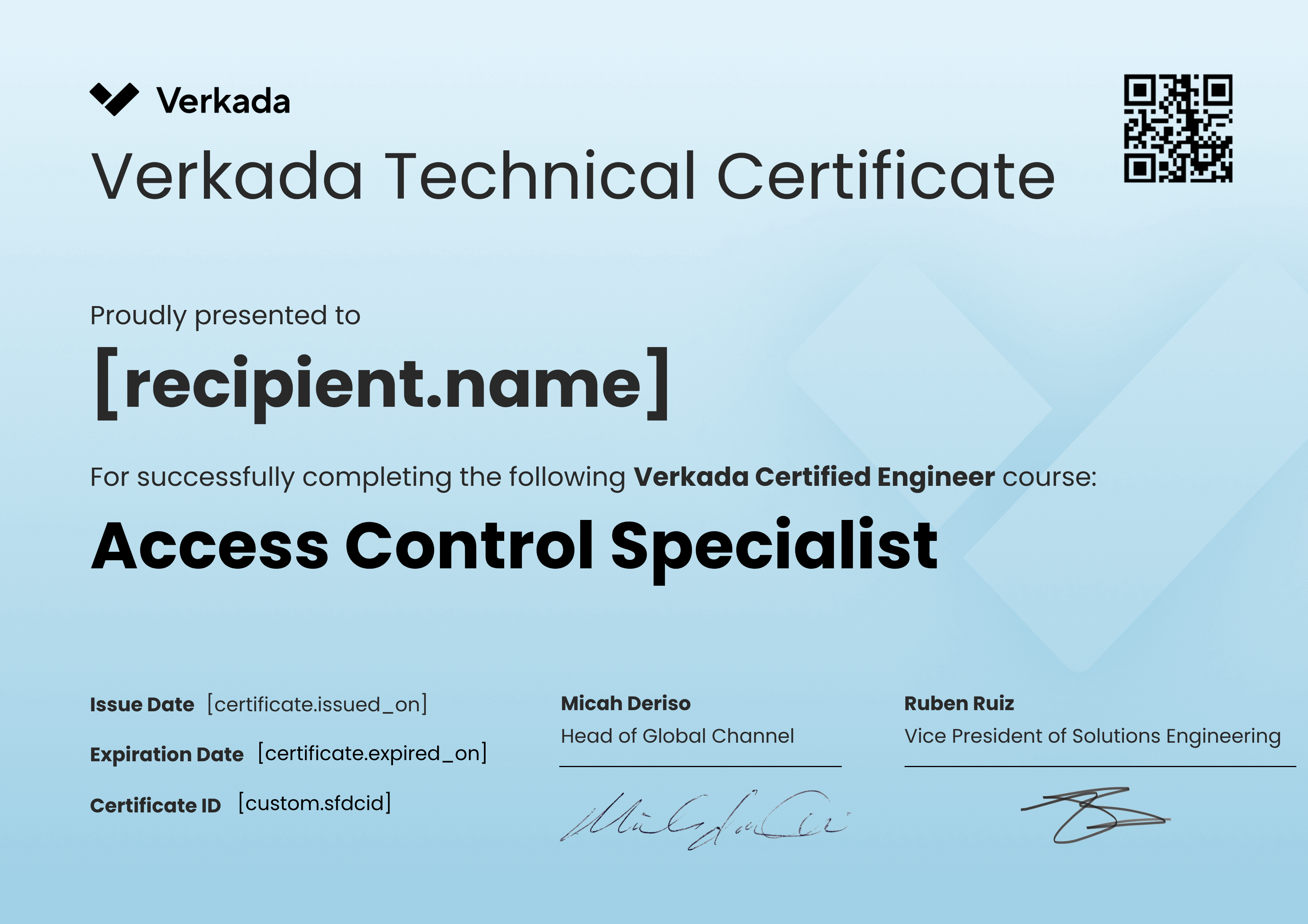 VCE - Access Control Specialist certificate