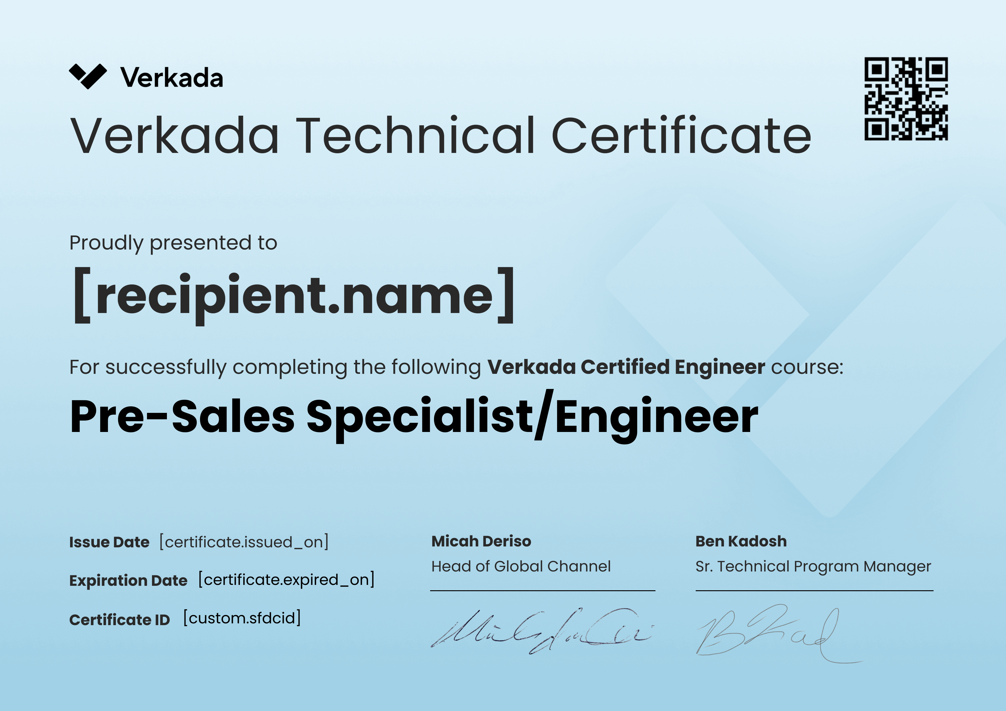 VCE - Pre-Sales Engineer (DRAFT - Update Cert Design) certificate