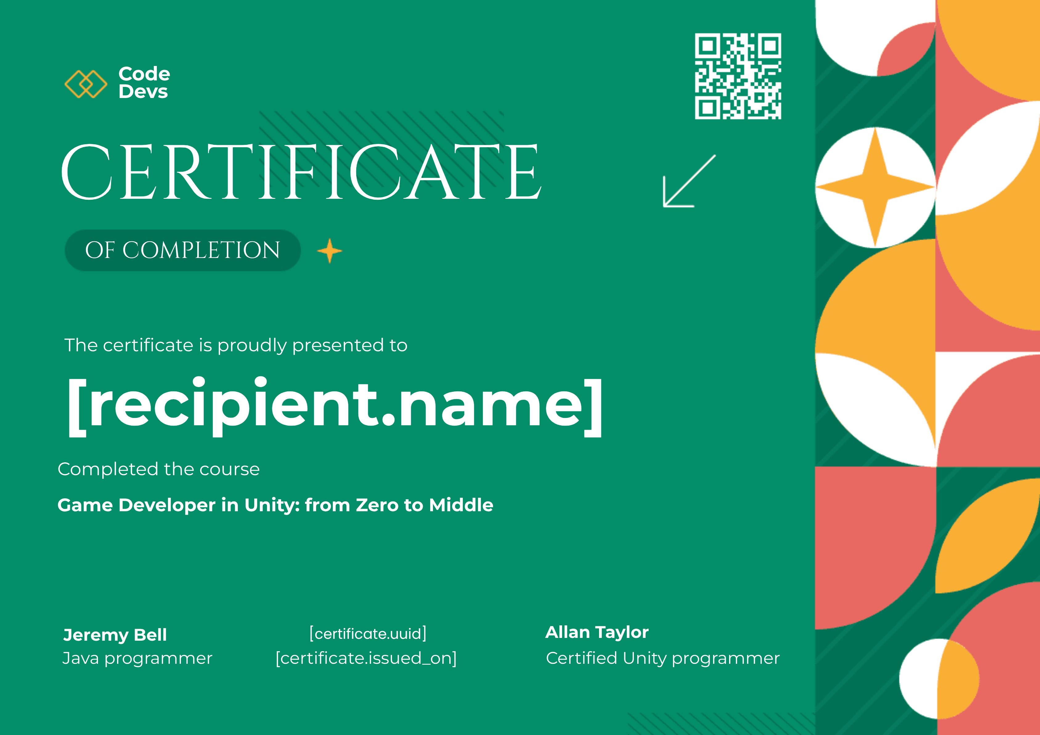 Game Developer in Unity: From Zero to Middle certificate