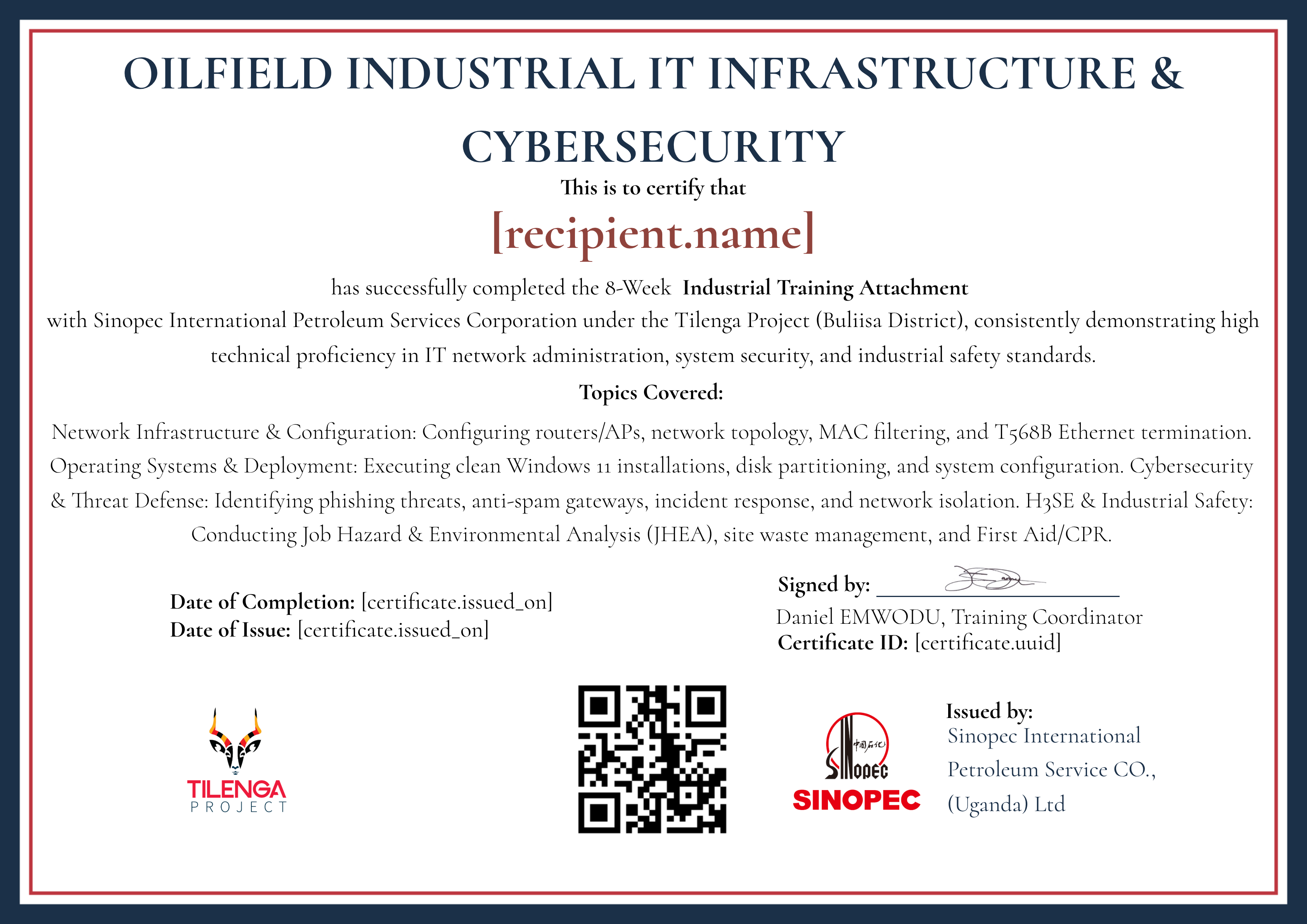 OILFIELD INDUSTRIAL IT INFRASTRUCTURE & CYBERSECURITY