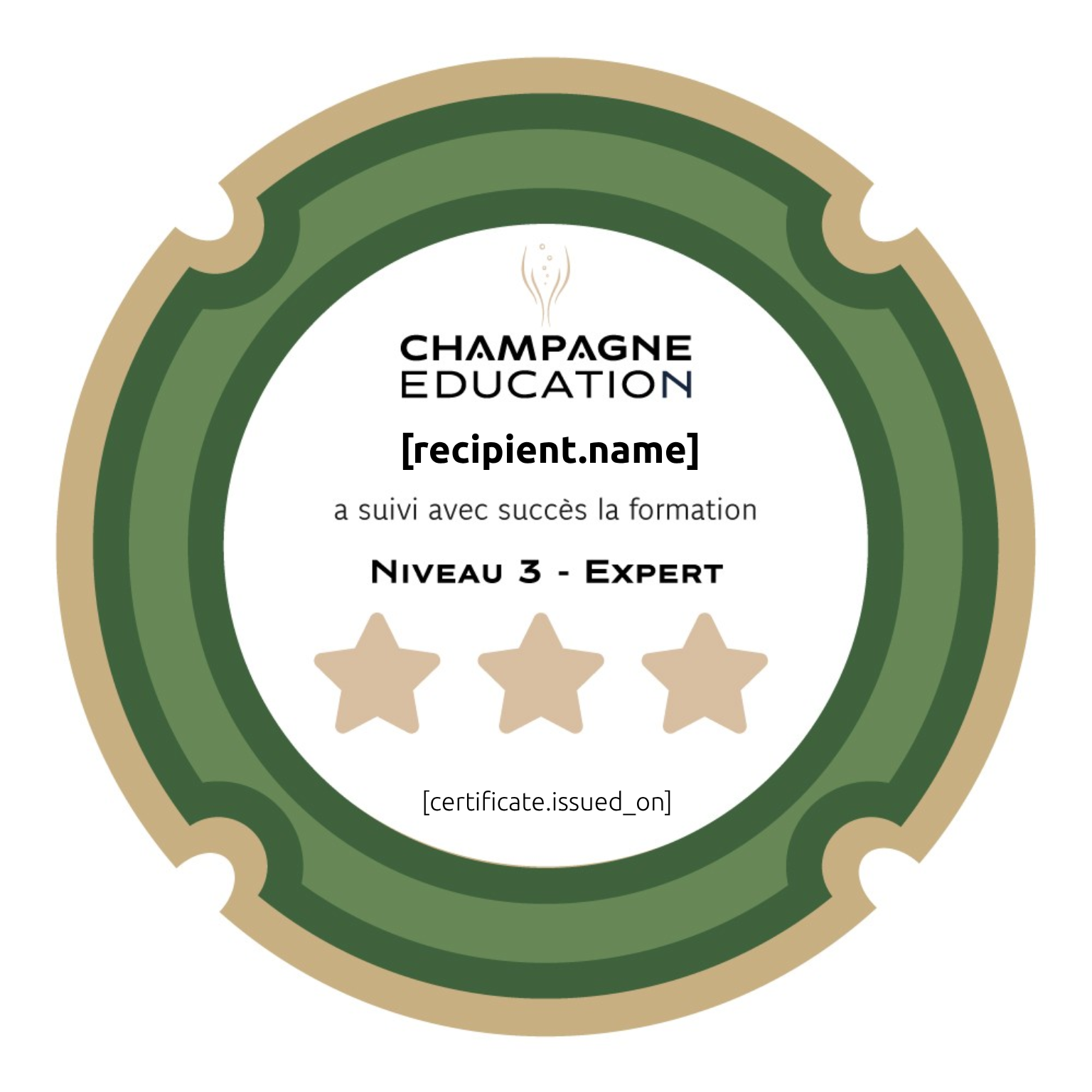 Champagne Education Niveau 3 - Expert badge