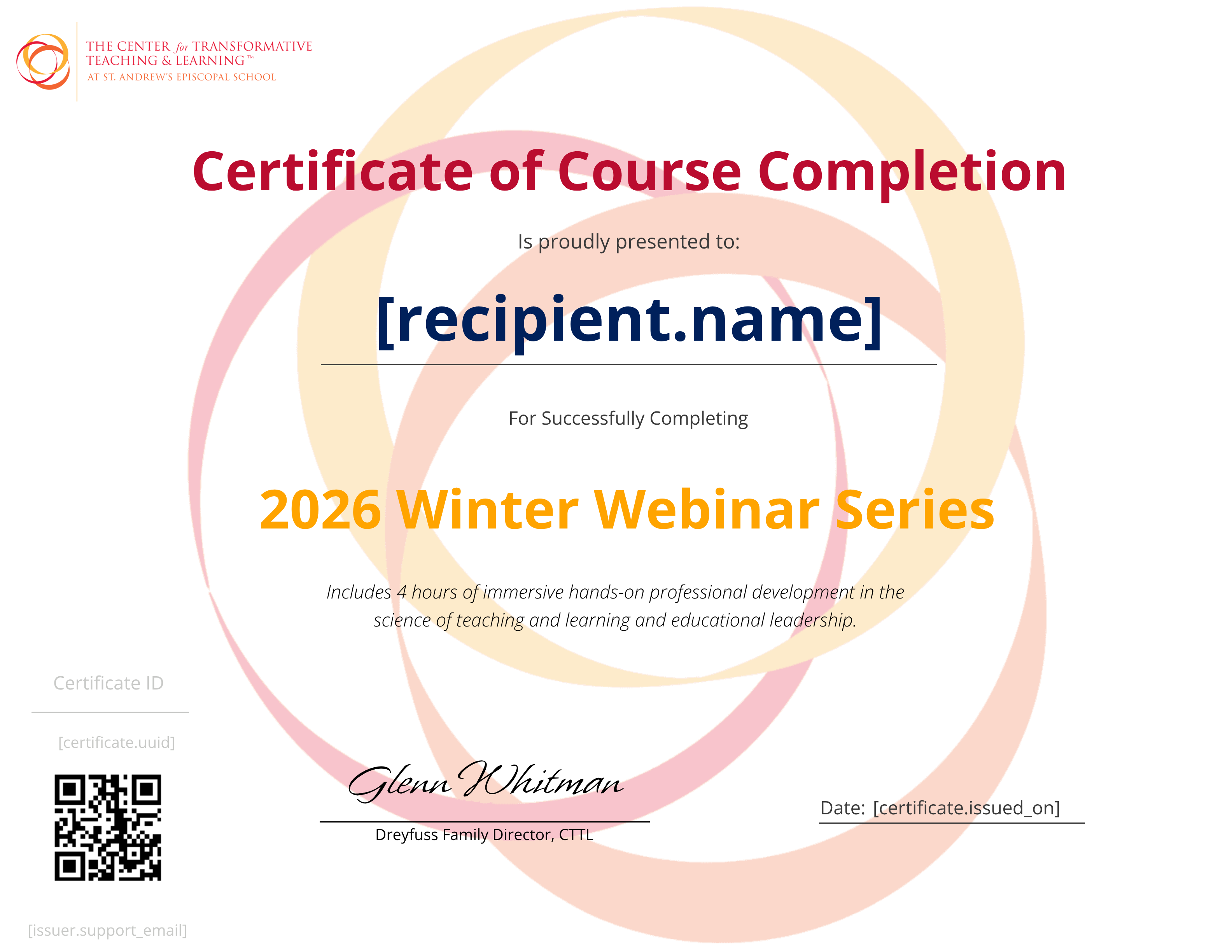 2026 Winter Webinar Series certificate
