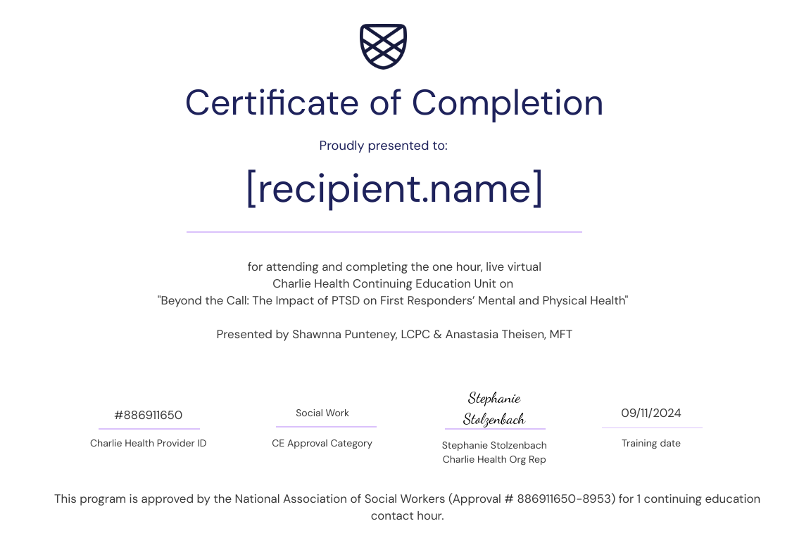PTSD & First Responders_NASW certificate