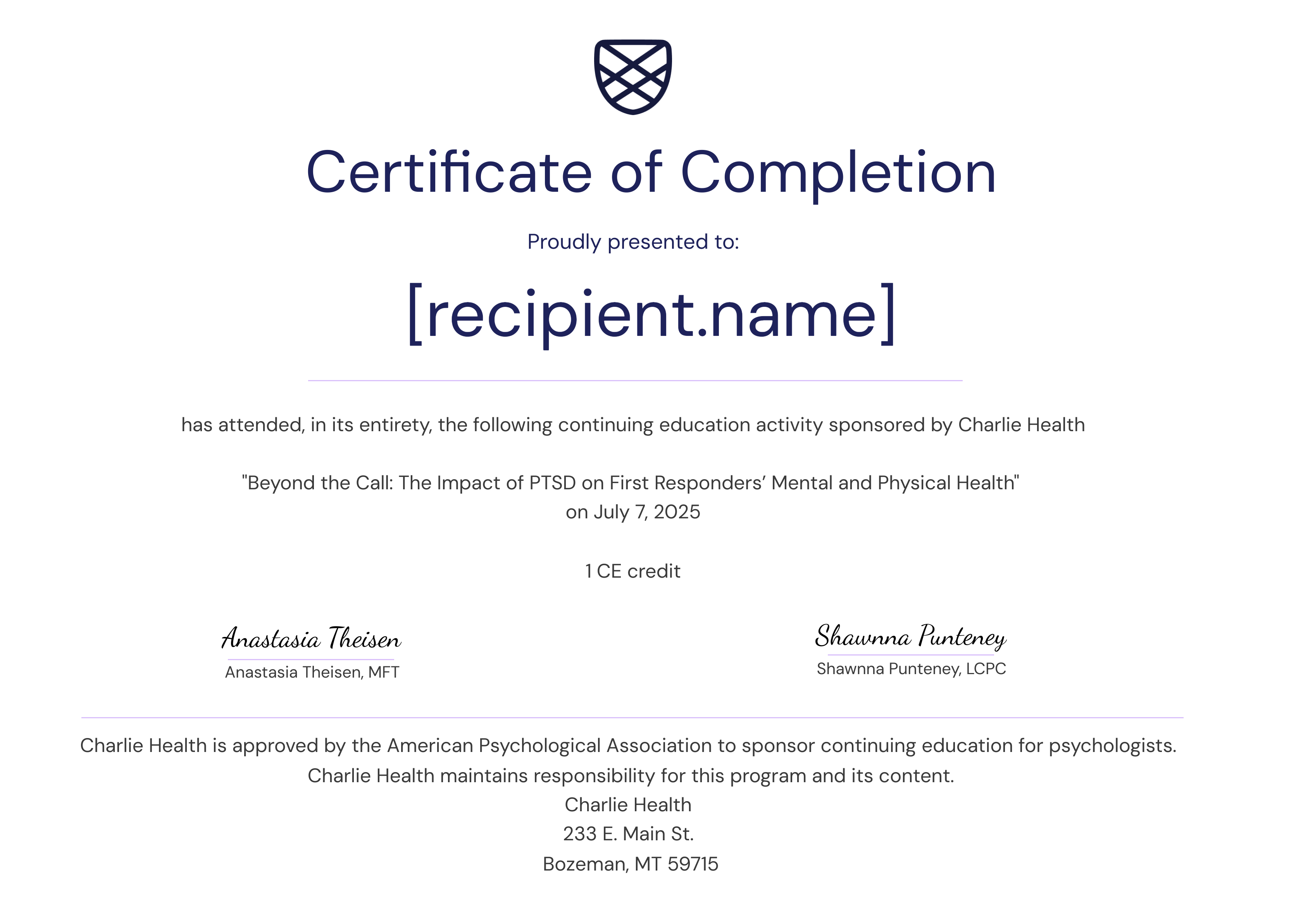 APA_PTSD and First Responders_07.14.25 certificate