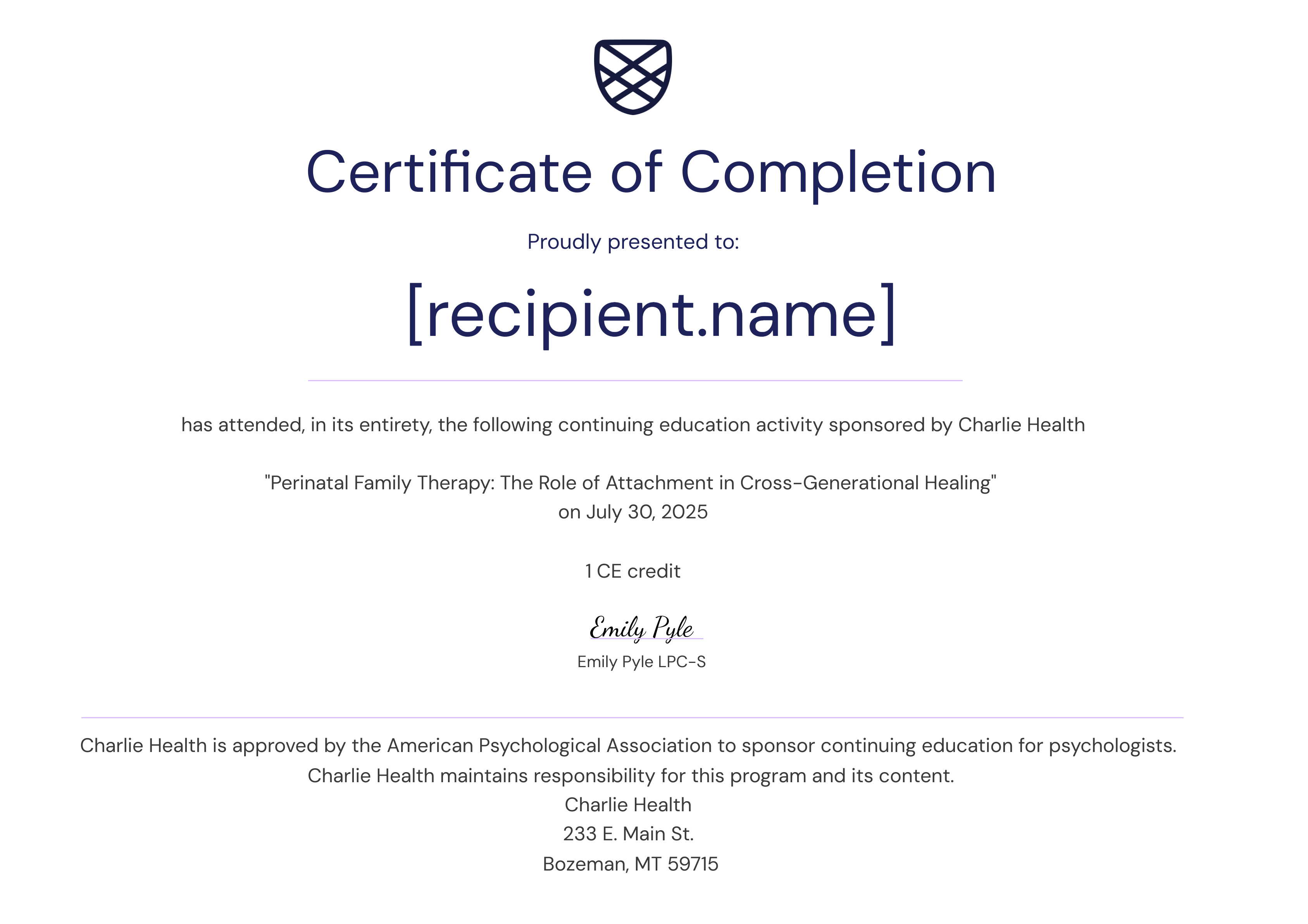APA_Perinatal Family Therapy_07.30.25 certificate