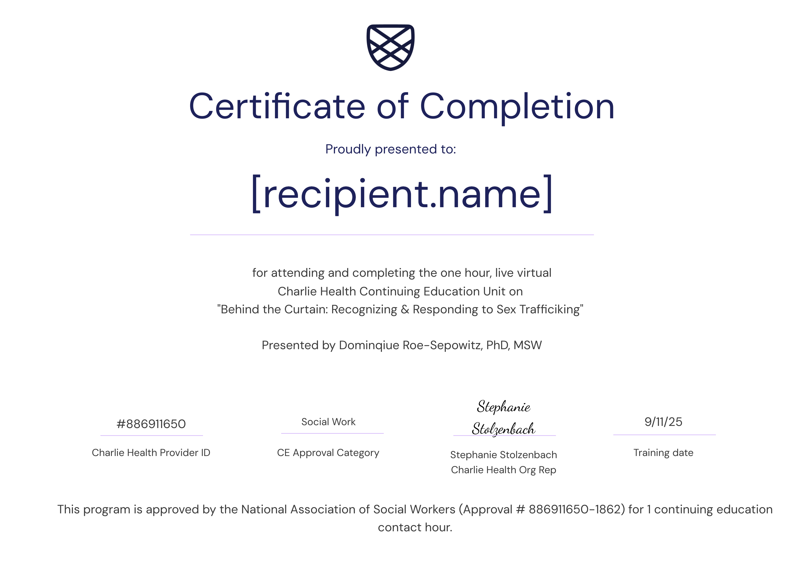 NASW_Behind the Curtain_09.11.25 certificate