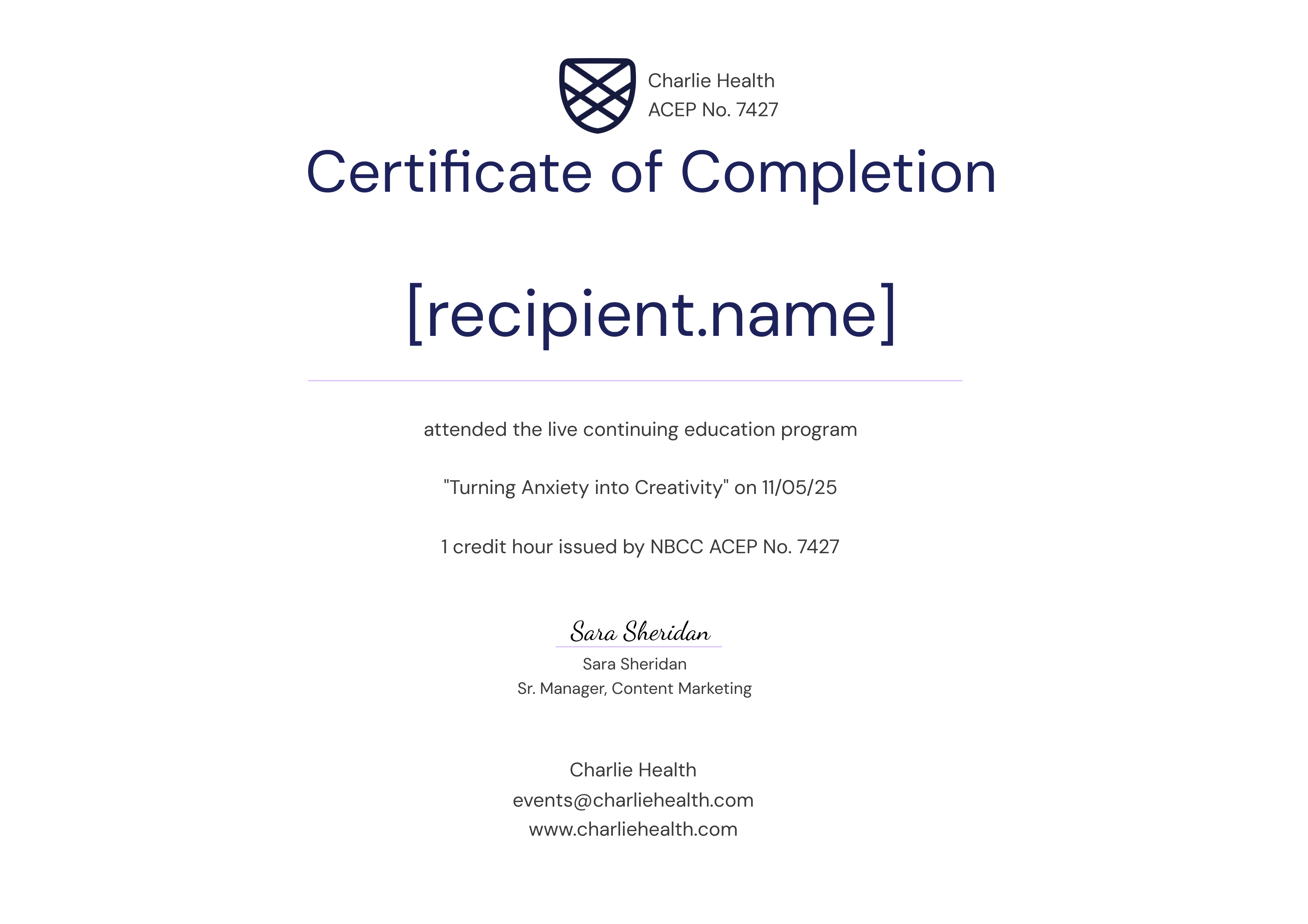 NBCC_Turning Anxiety into Creativity_11.05.25 certificate