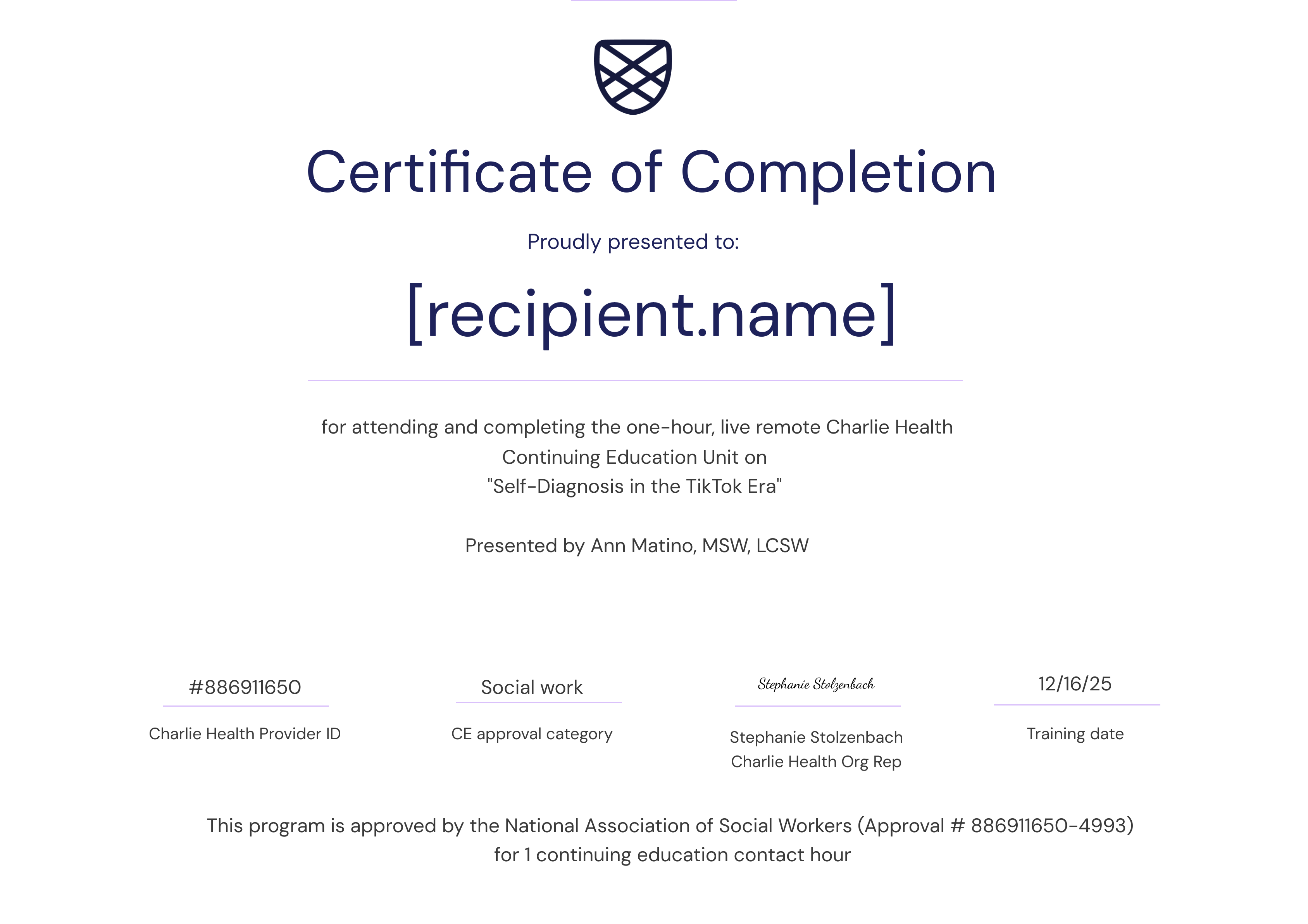 NASW Self Diagnosis 12.16.25 certificate