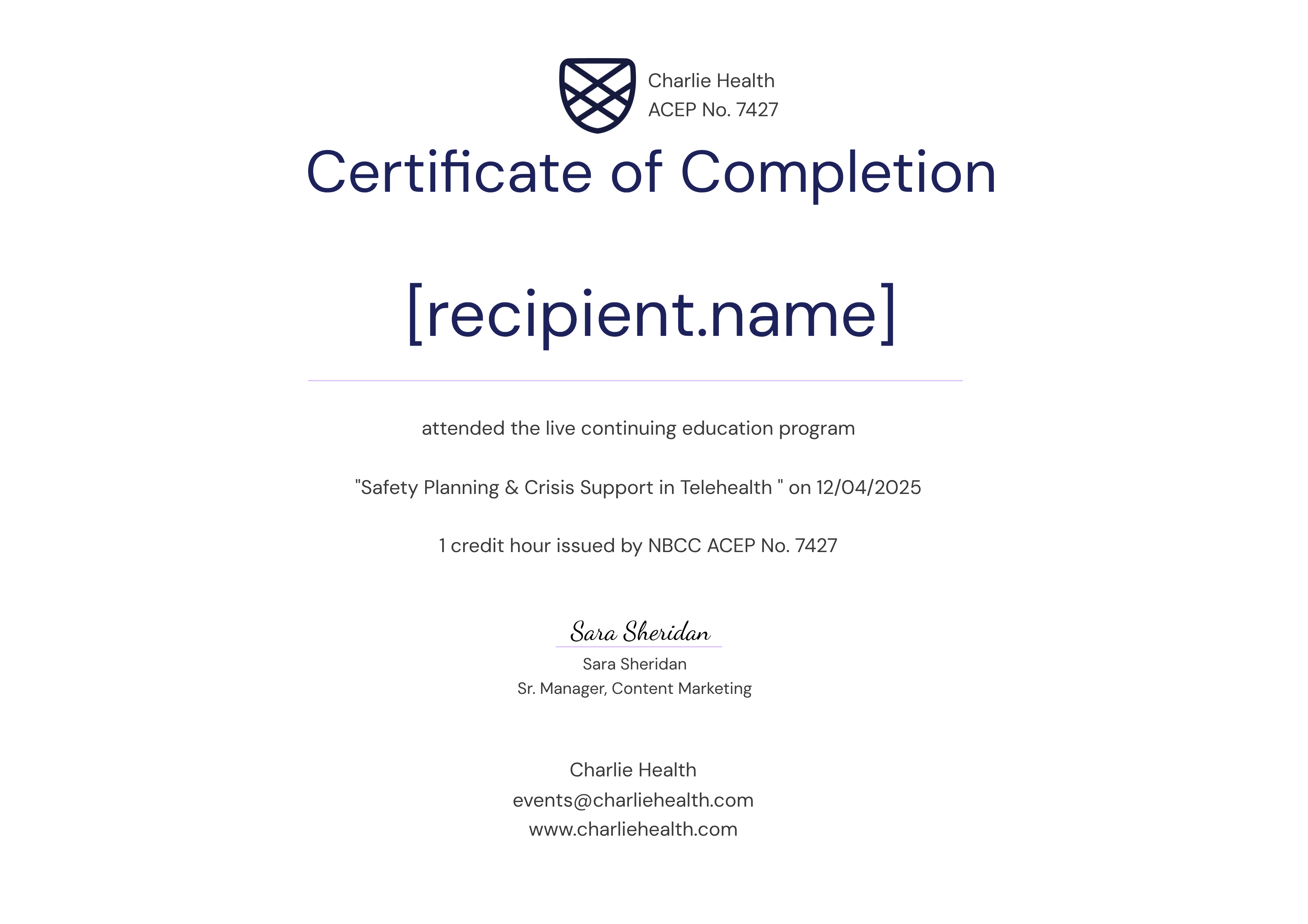 NBCC Safety Planning & Crisis Support in Telehealth 12.04,25 certificate