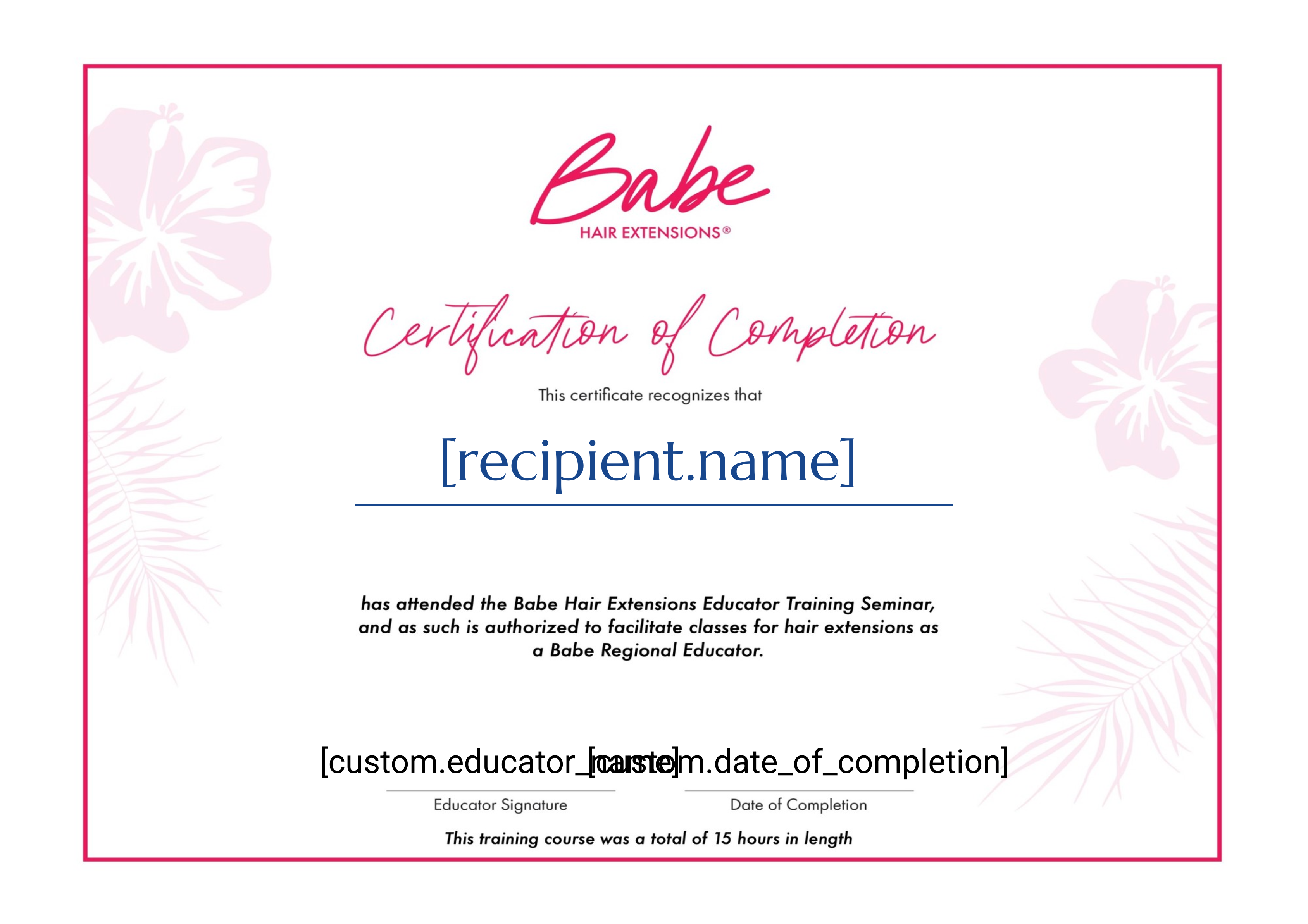 Instructor Certification certificate