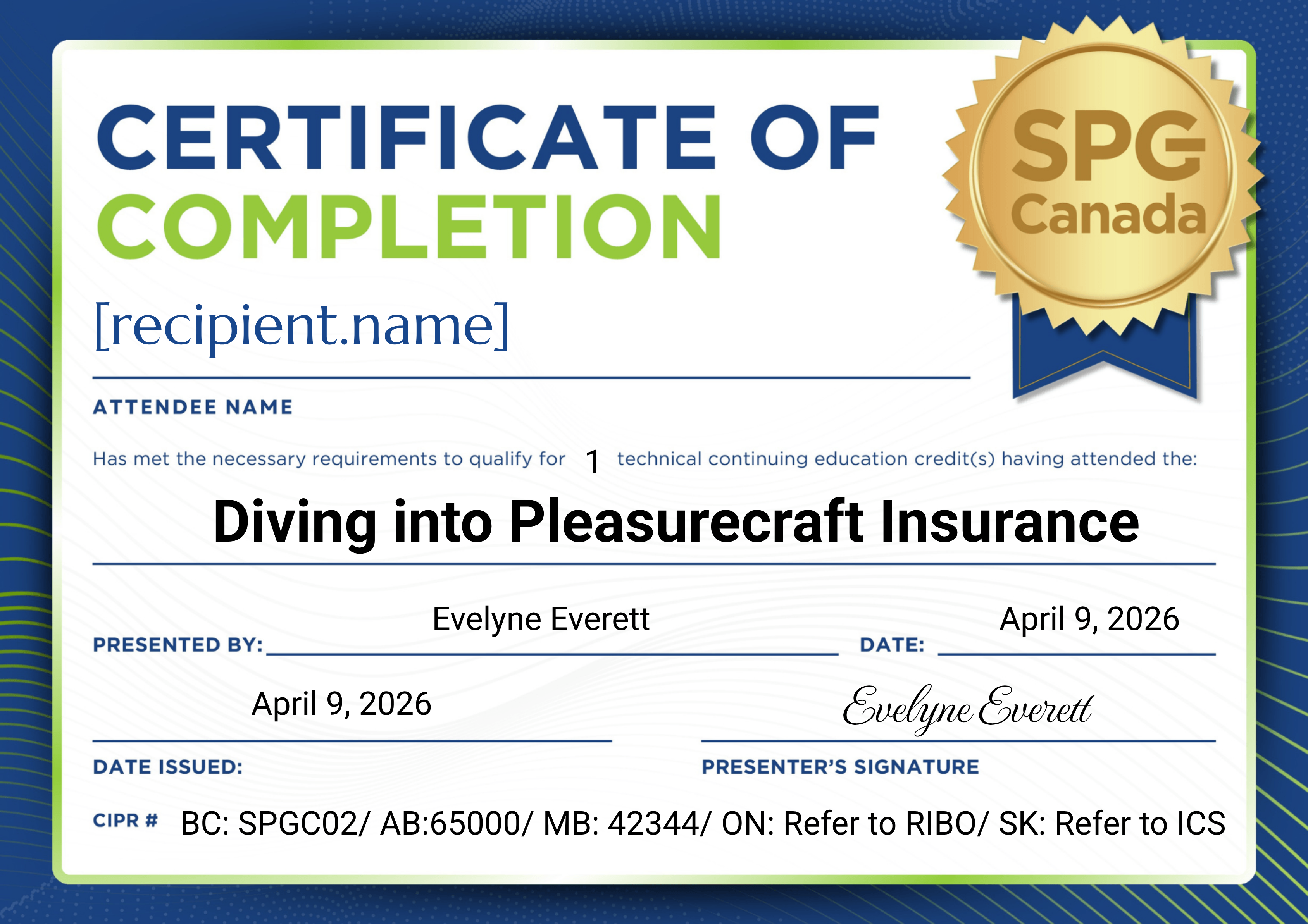 Diving Deep into Pleasurecraft attended on April 9, 2026 certificate