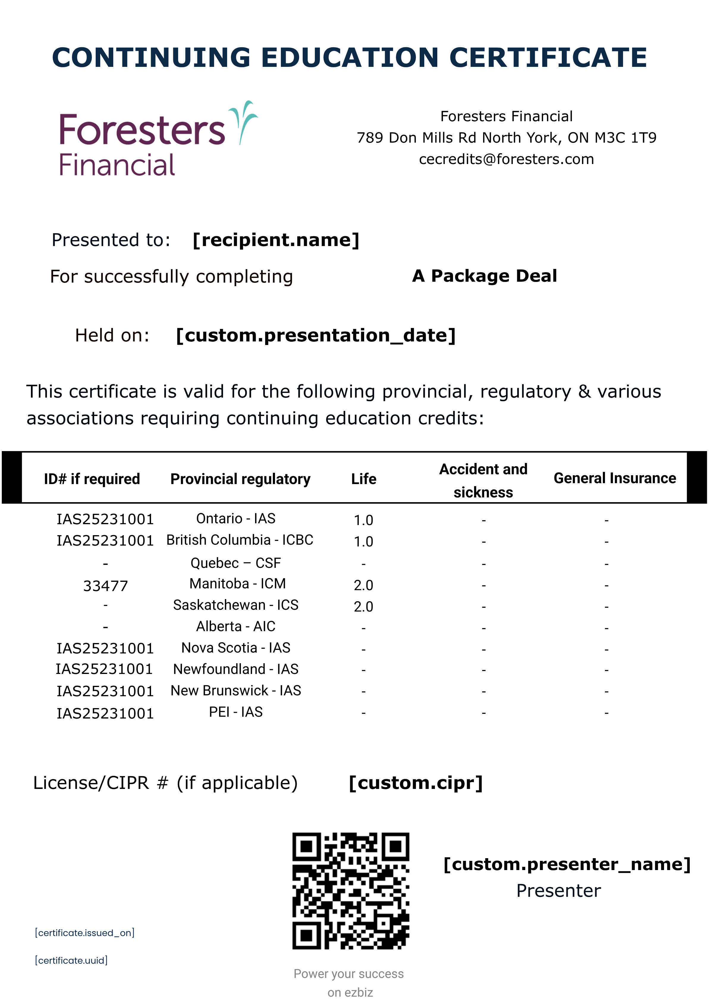 A Package Deal