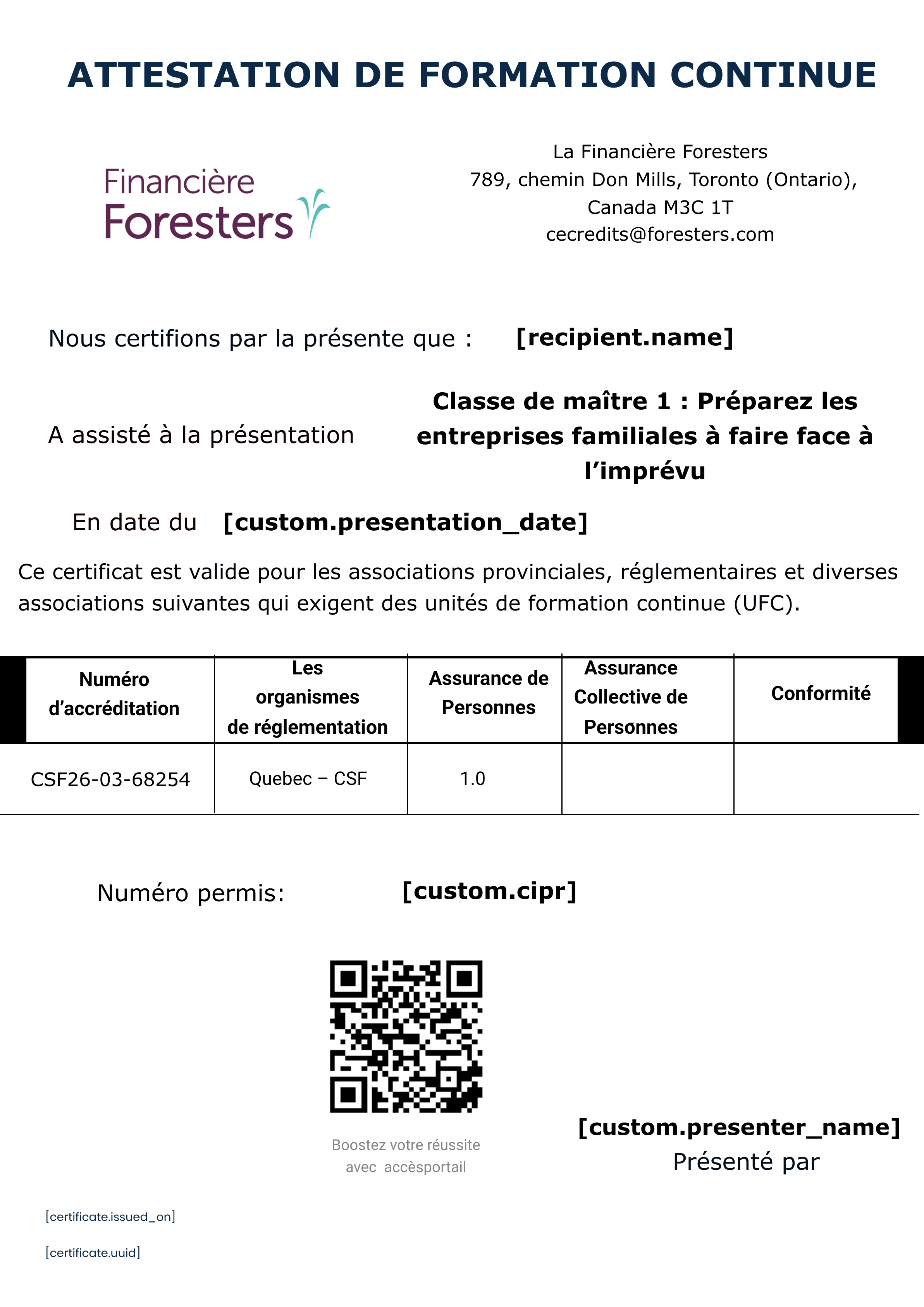 FR - Family Business - Masterclass 1: Preparing family businesses for the unexpected / Preparez les enterprises familiales