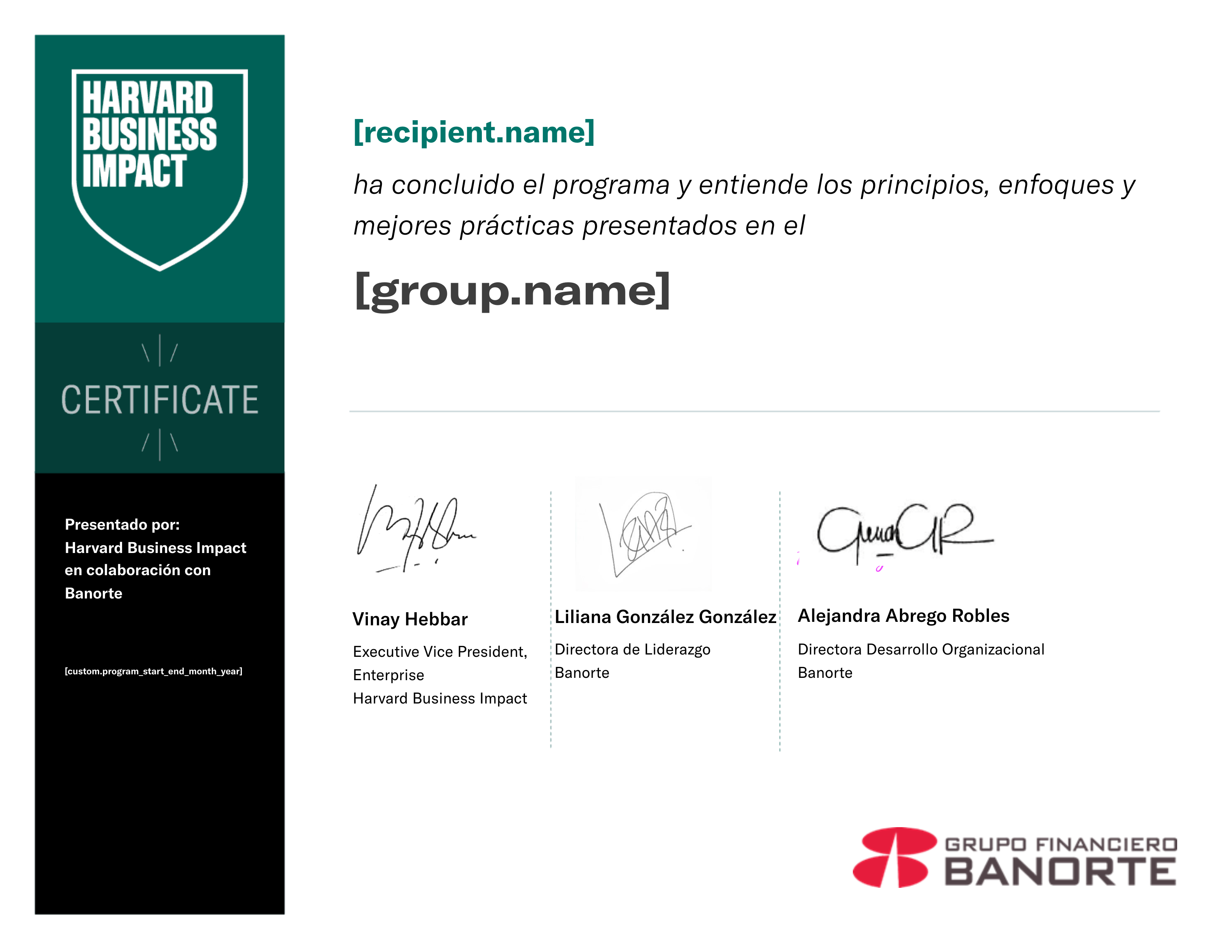 Programa Liderazgo Transformacional CH8 Grupo 2 certificate