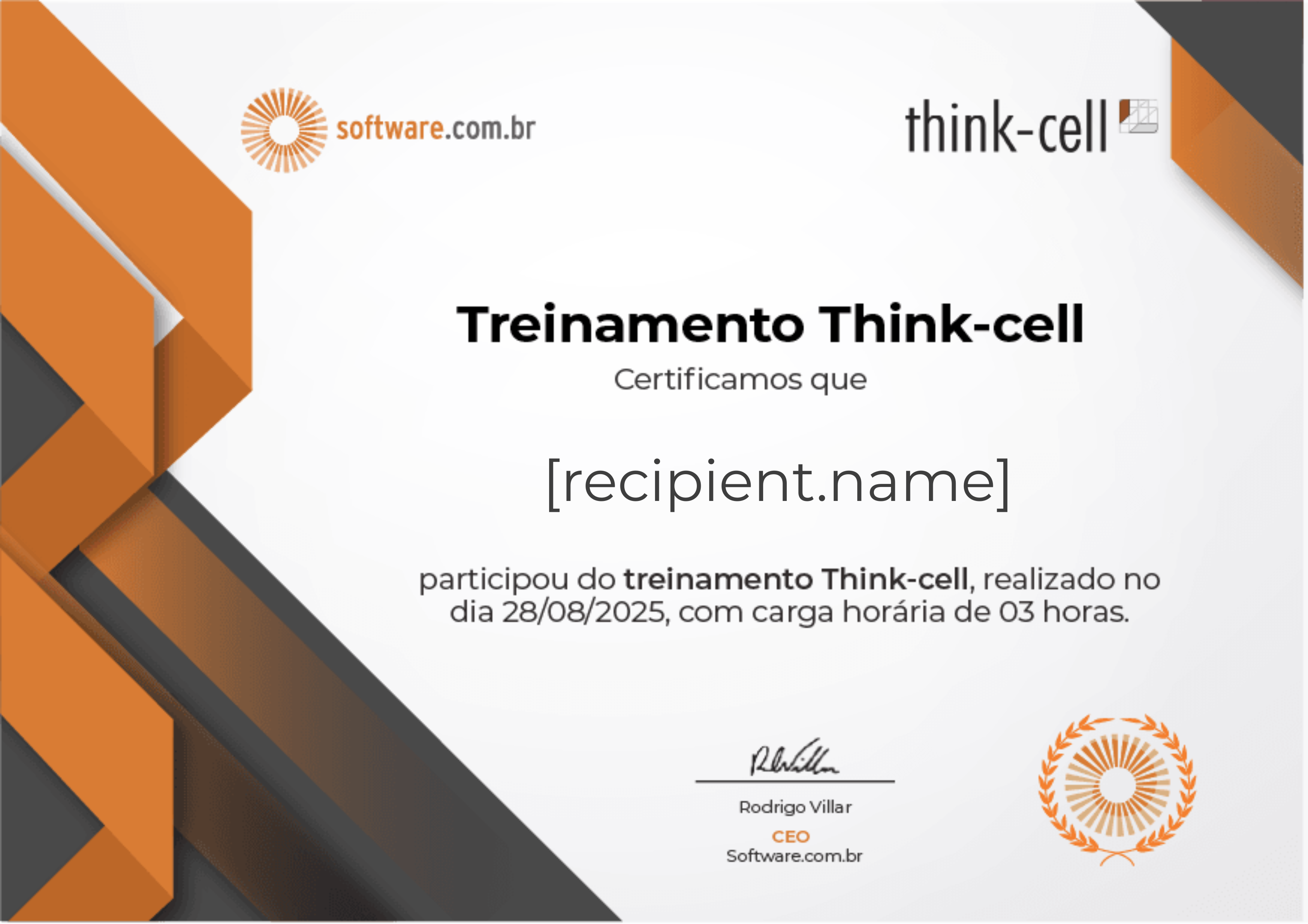 Treinamento Think-cell certificate