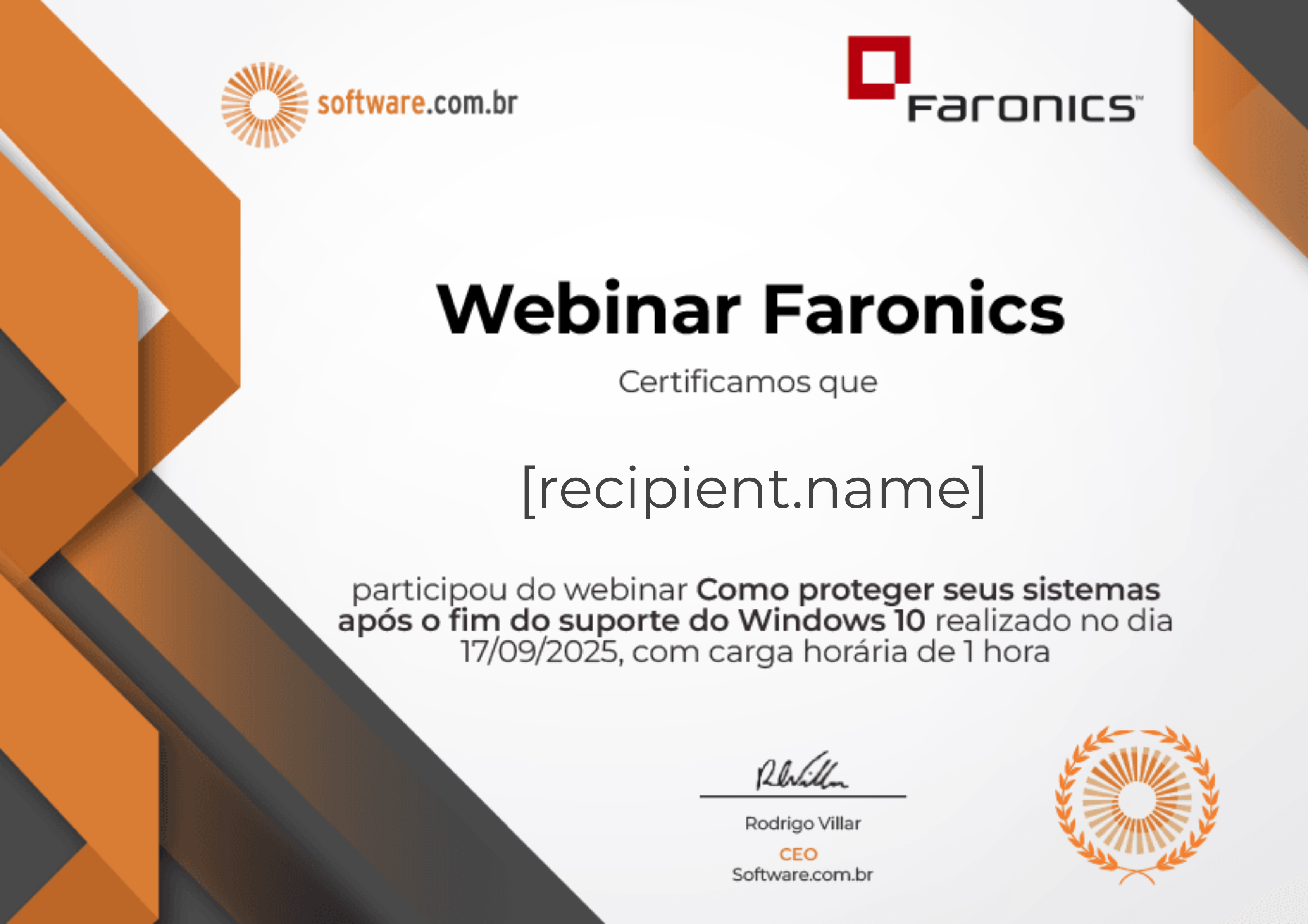 Webinar | Como proteger seus sistemas após o fim do suporte do Windows 10 certificate