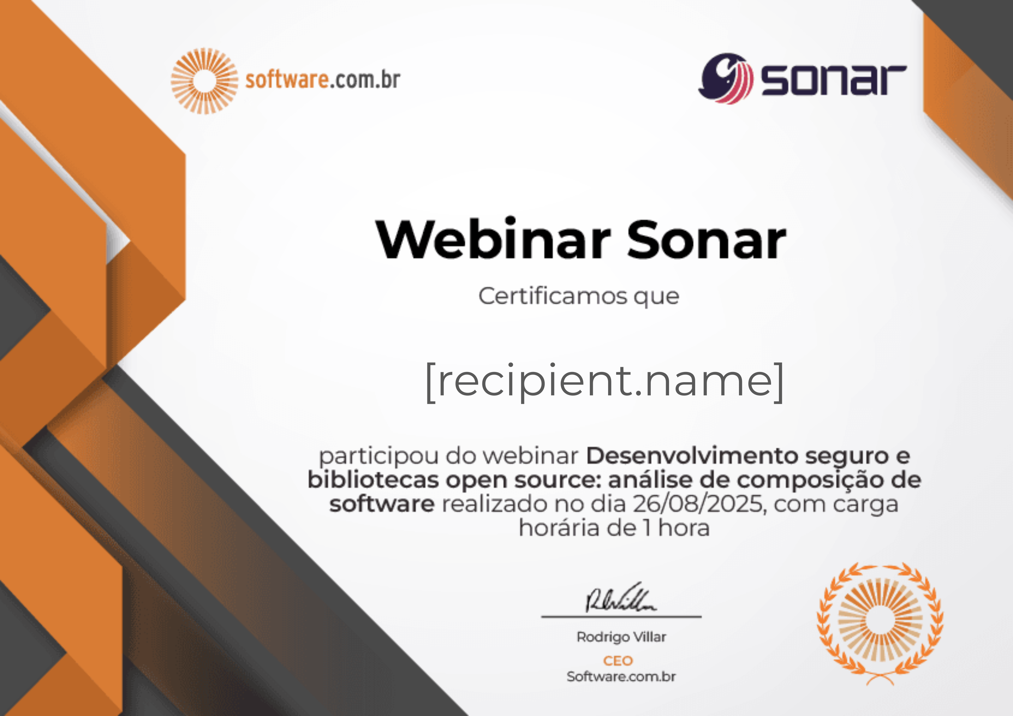 Webinar | Desenvolvimento seguro e bibliotecas open source: análise de composição de software certificate