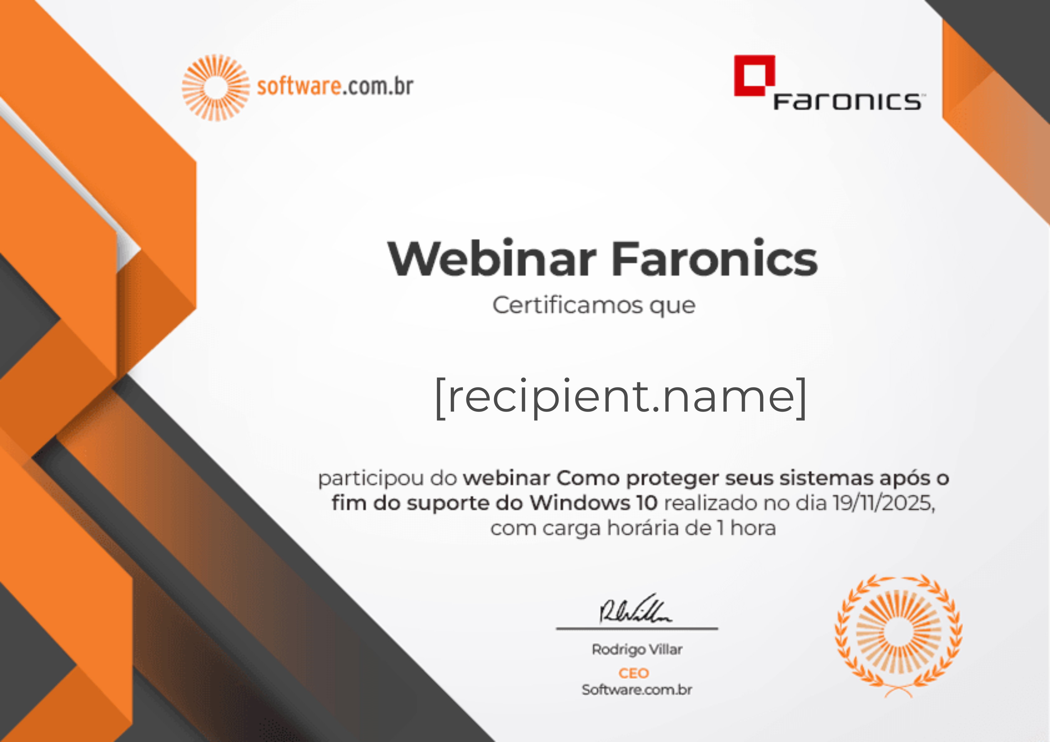 Webinar | Como proteger seus sistemas após o fim do suporte do Windows 10 certificate