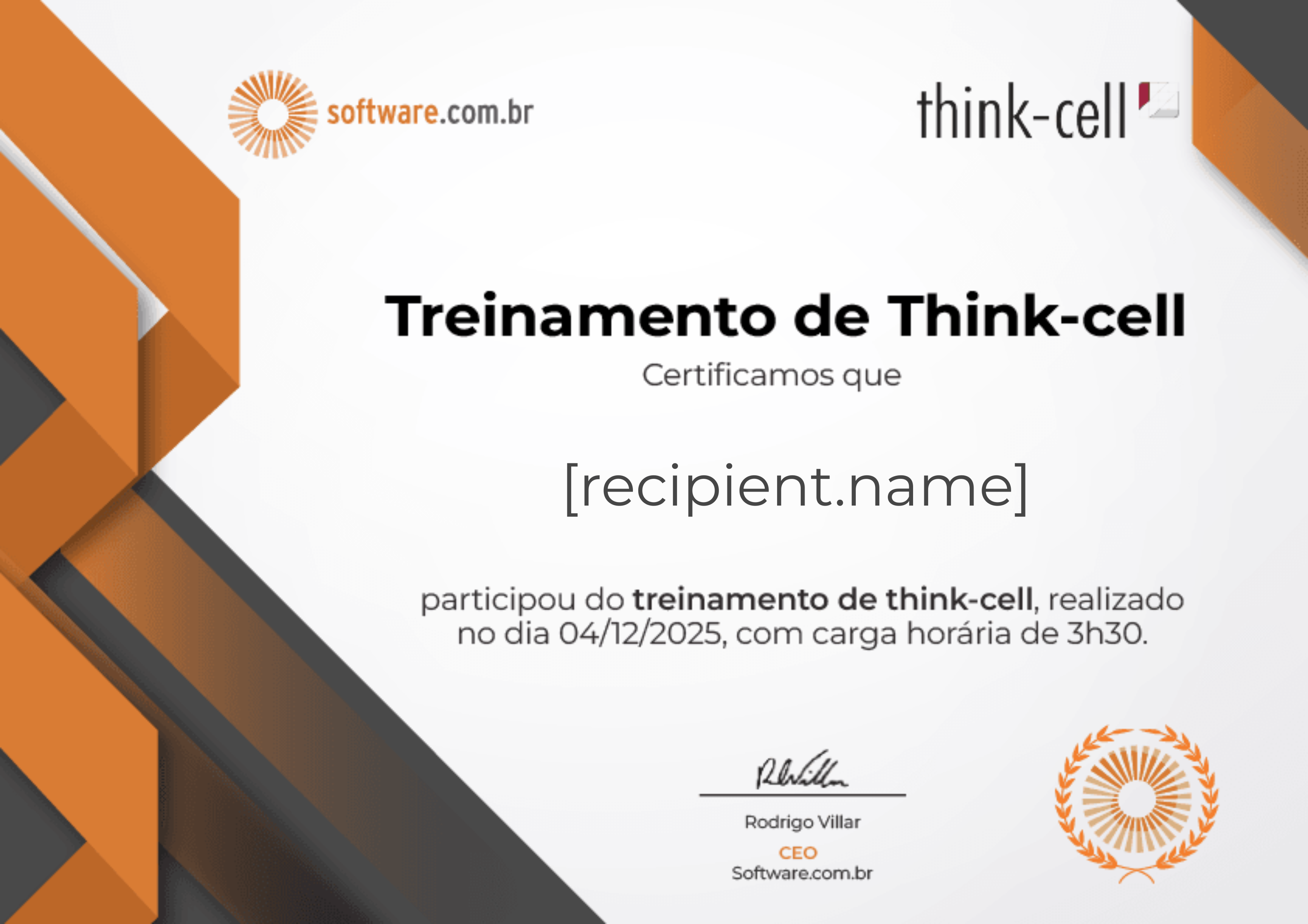 Treinamento de Think-cell certificate