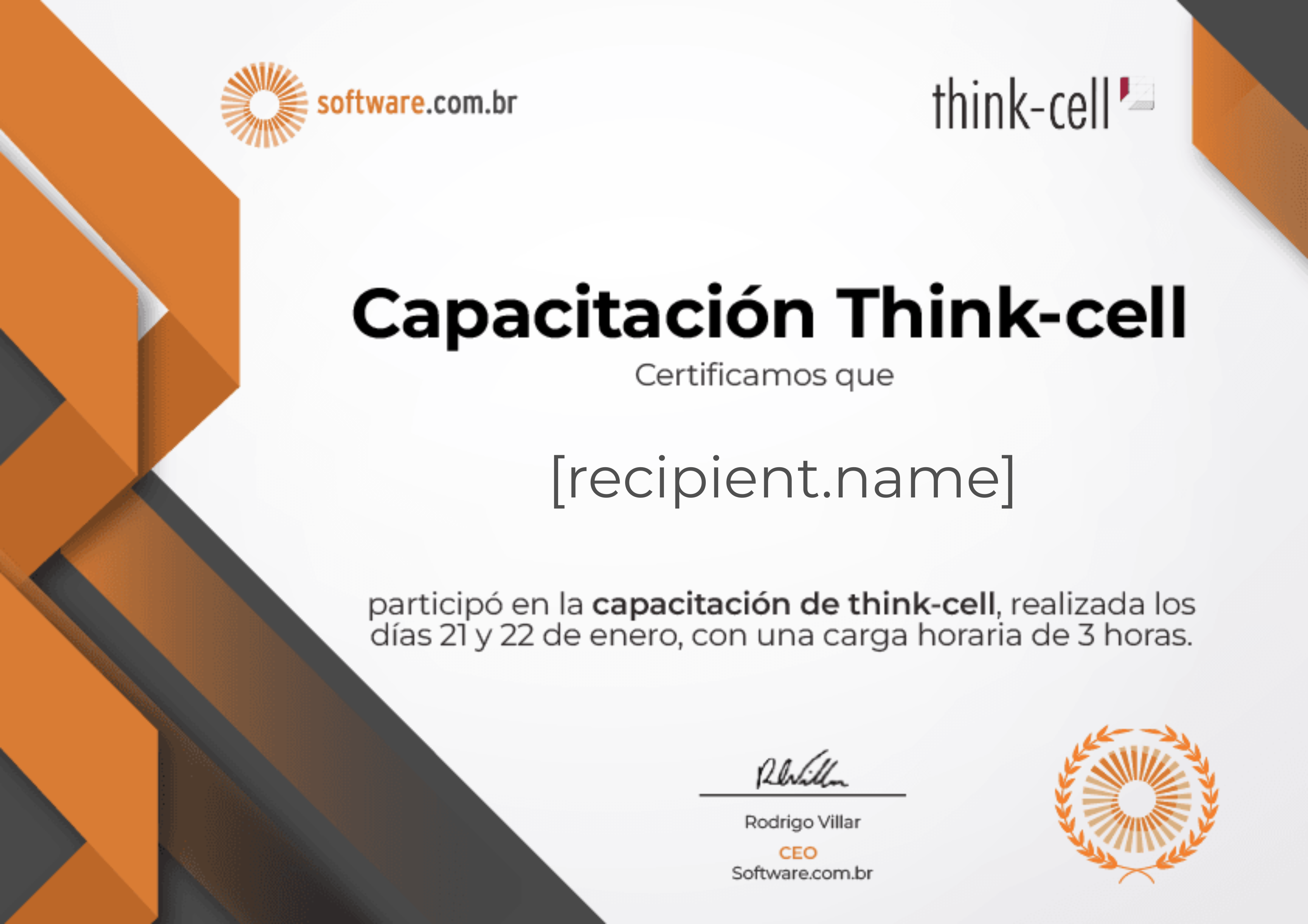 Capacitación Think-cell certificate