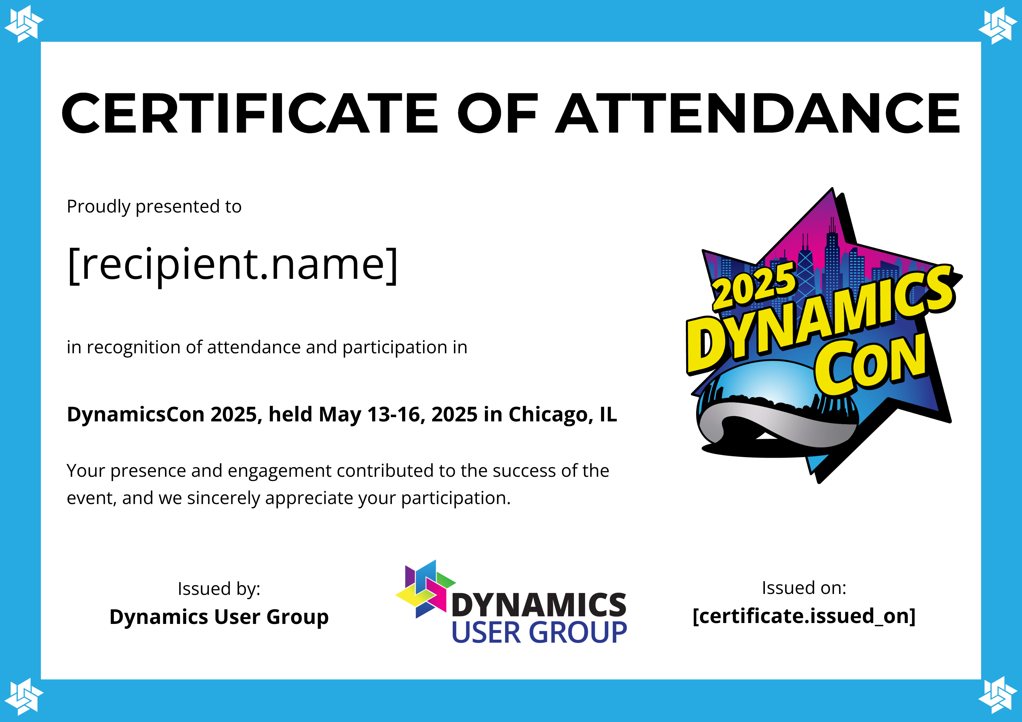 DynamicsCon 2025 certificate