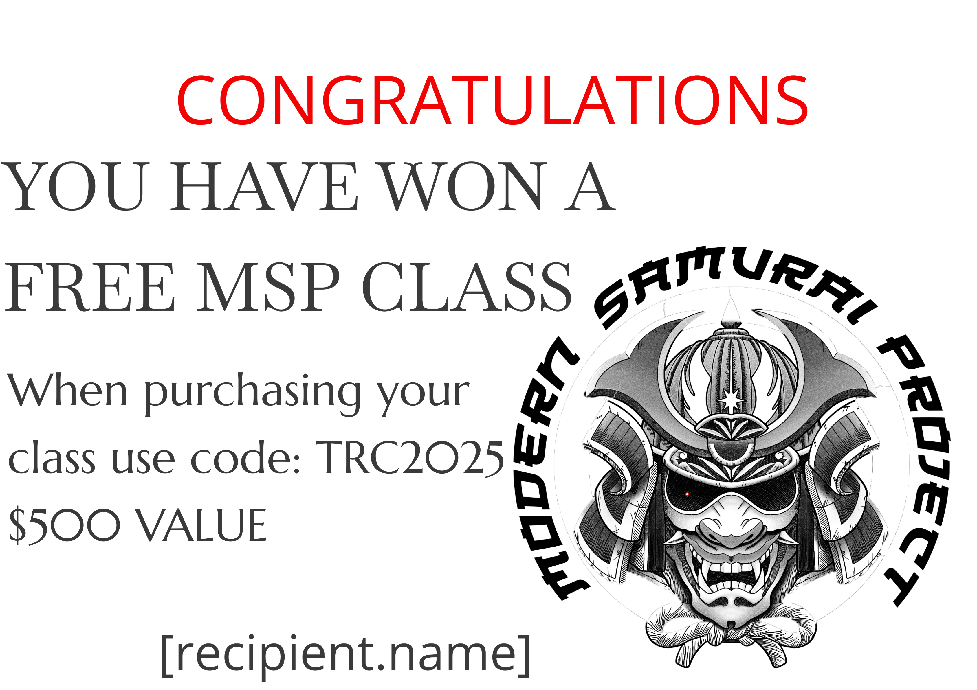 TRC2025 Free MSP Course certificate