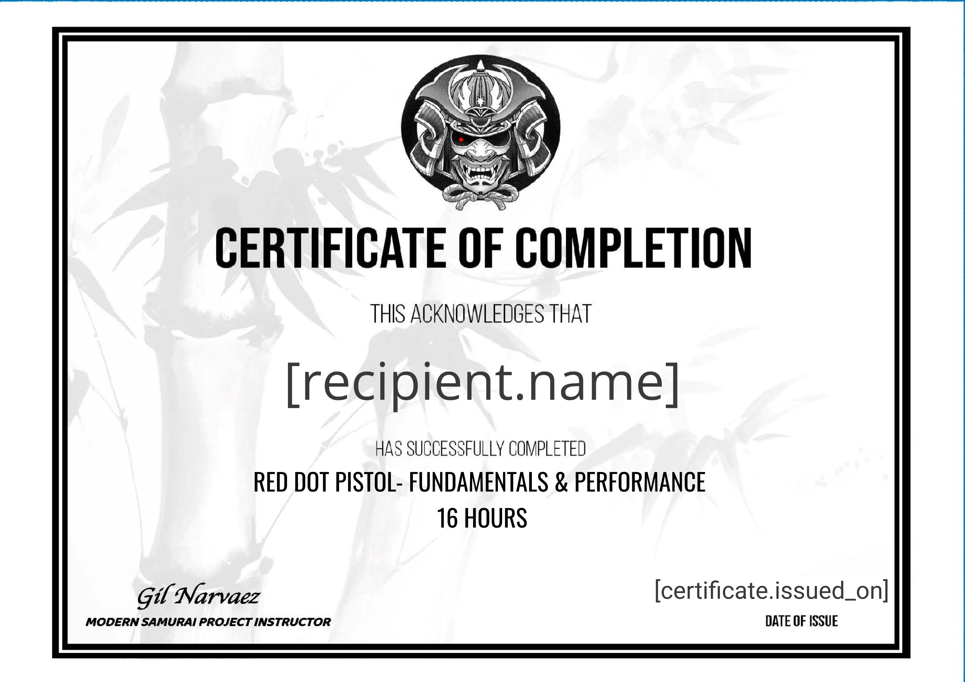 RDS Course Gil certificate