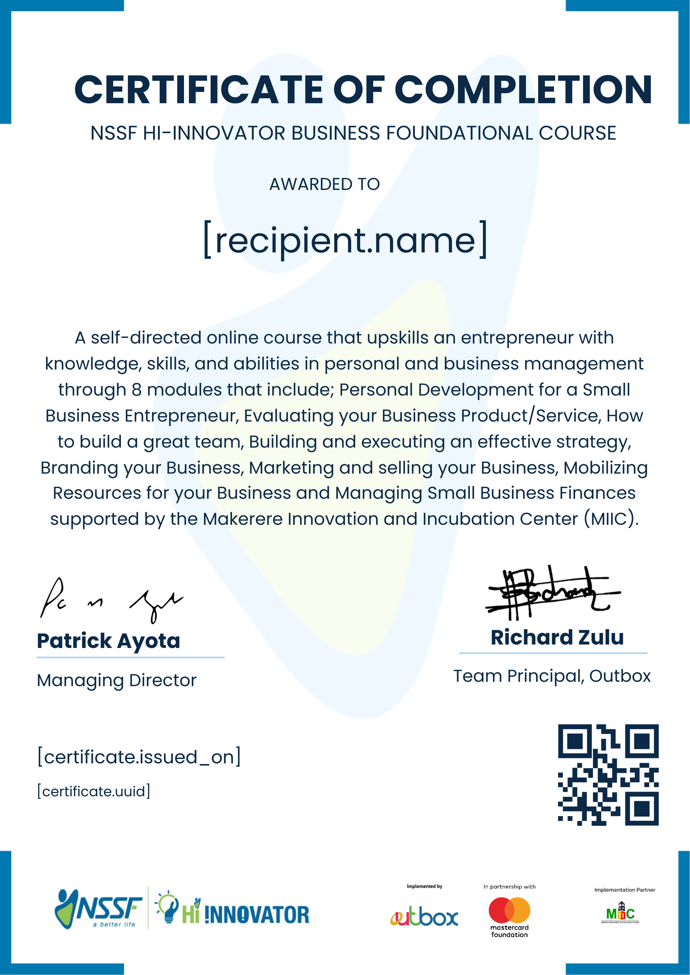 MIIC BFC certificate