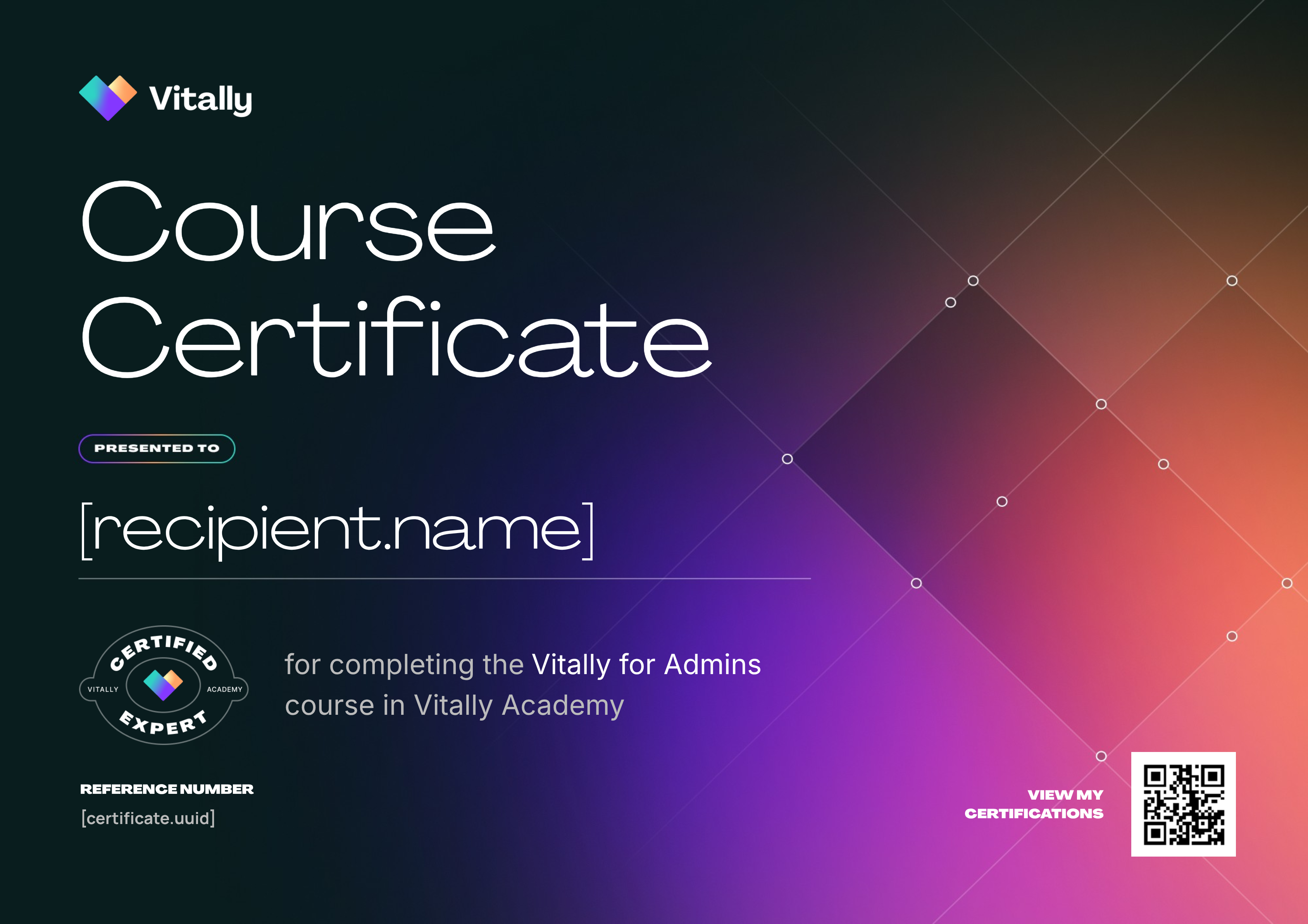 Vitally for Admins certificate
