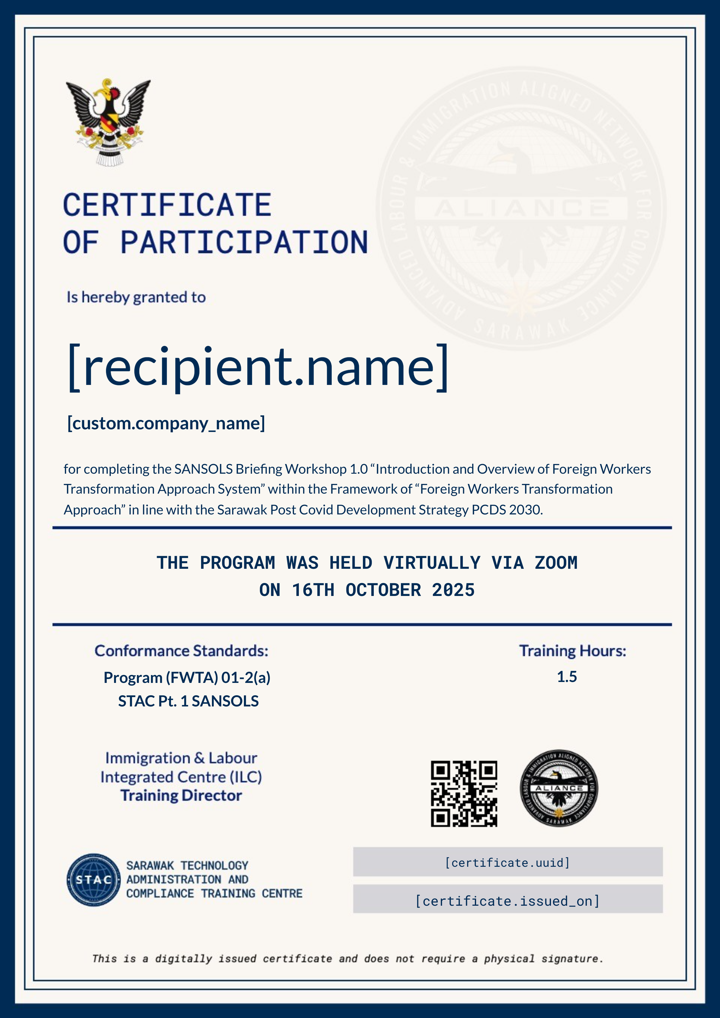 ✅ SANSOLS BRIEFING 16TH OCTOBER 2025 (VIRTUAL) certificate