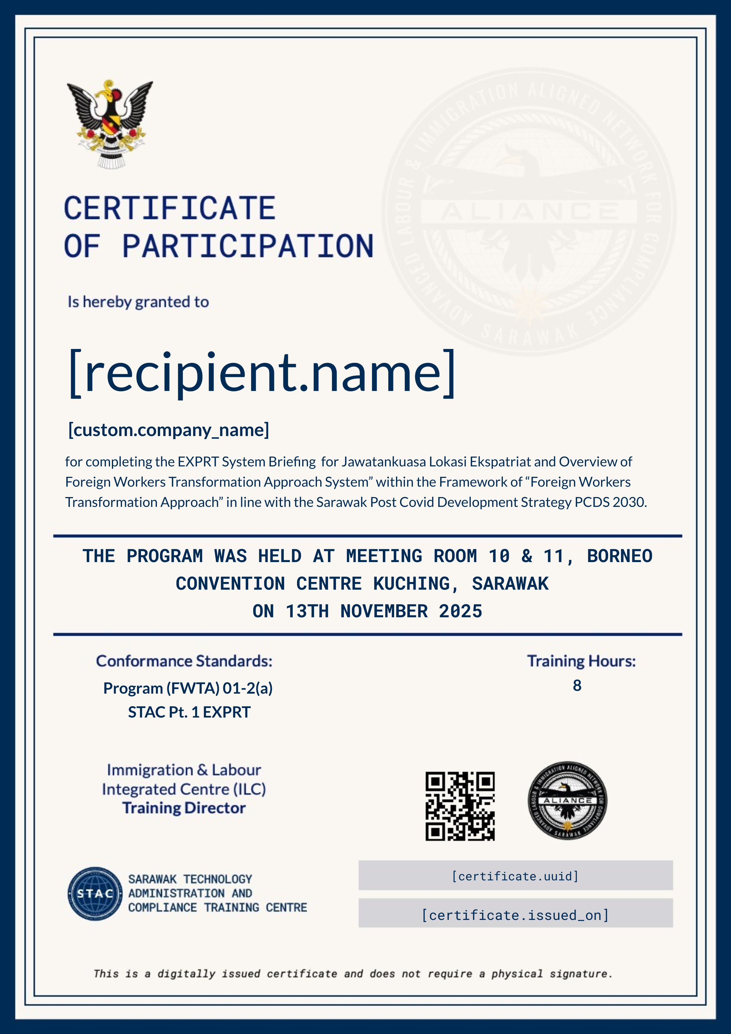 ✅ STAC | EXPRT 13 NOV 2025 (JKLE) certificate