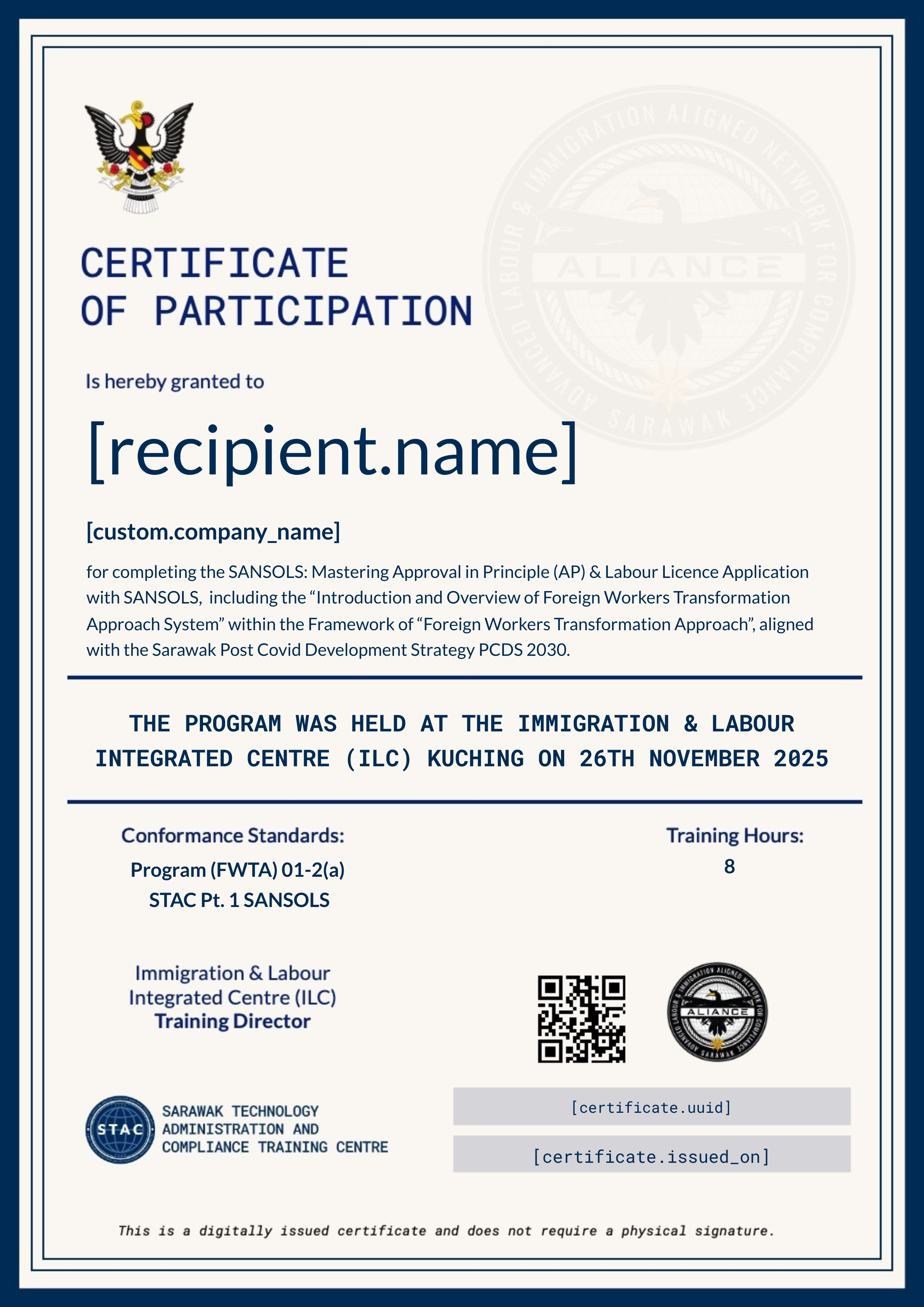 ✅ STAC | SANSOLS 26TH NOVEMBER 2025 (COMPANIES) certificate