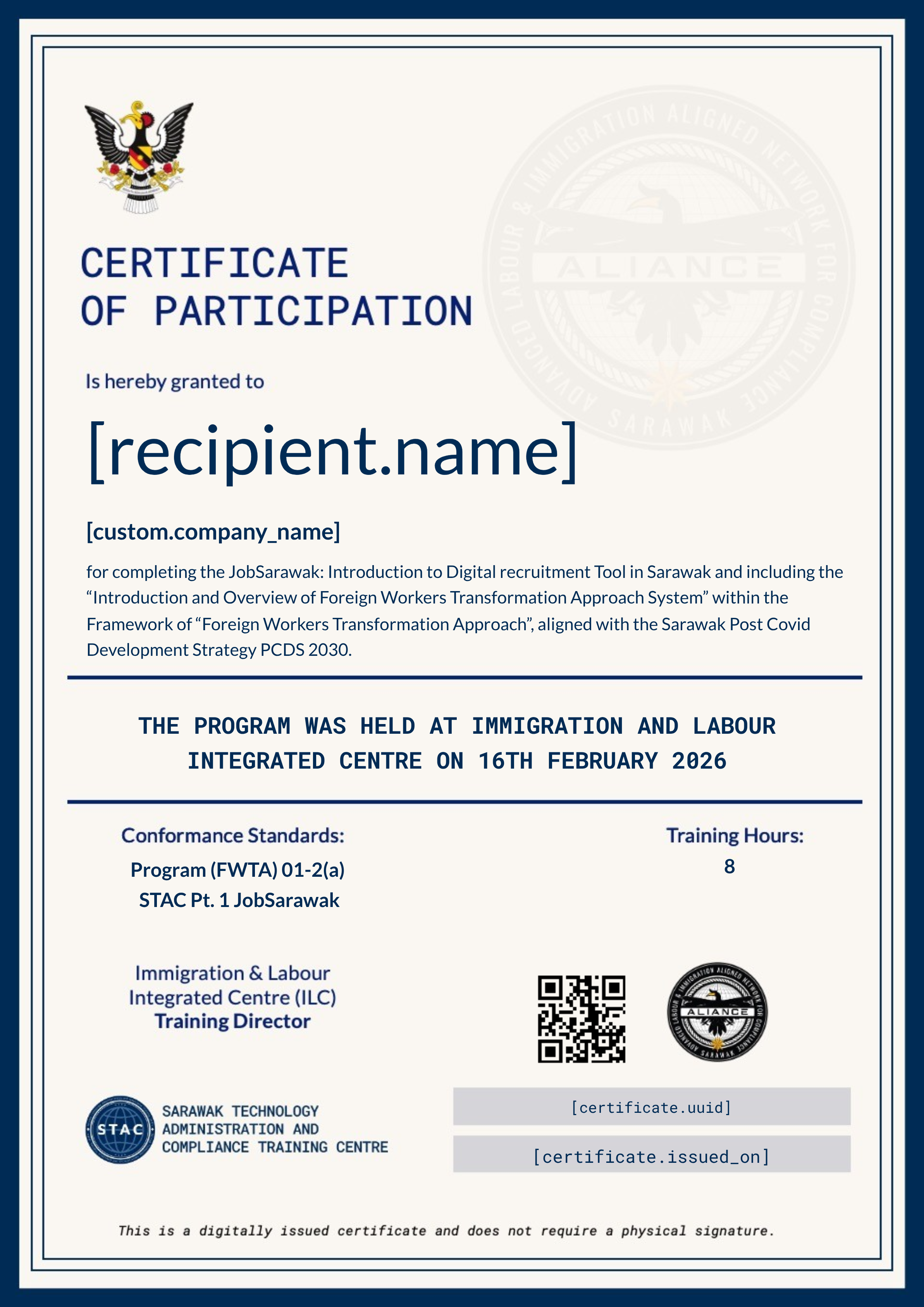 ✅ STAC | JobSarawak 16th February 2026 (COMPANIES) certificate