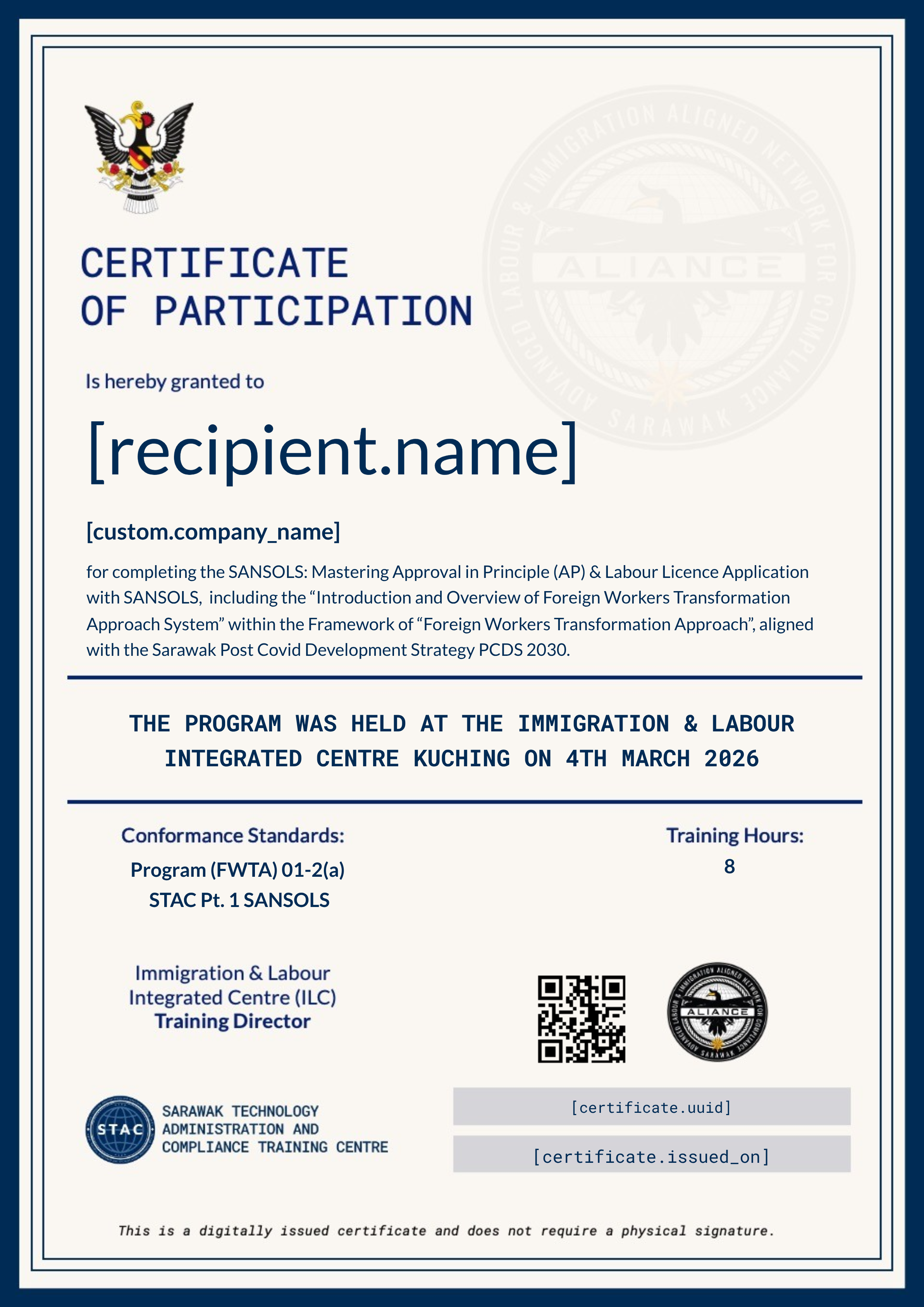 ✅ STAC | SANSOLS 4th March 2026 (COMPANIES) certificate